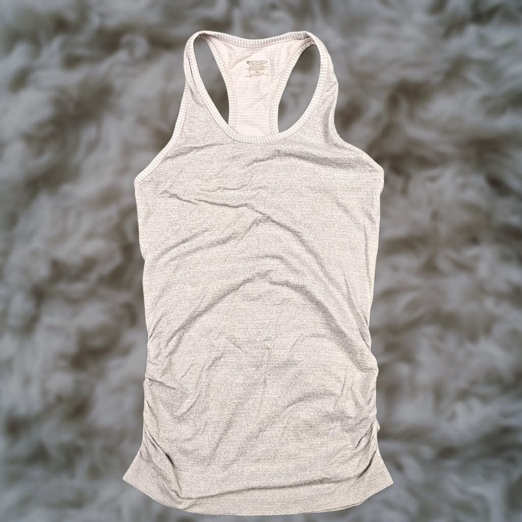 Athleta VINTAGE Athleta Tank Top Womens XS Gray Racerback Ruched Side Athletic Yoga Workout Size XS / US 0-2 / IT 36-38 - 1 Thumbnail