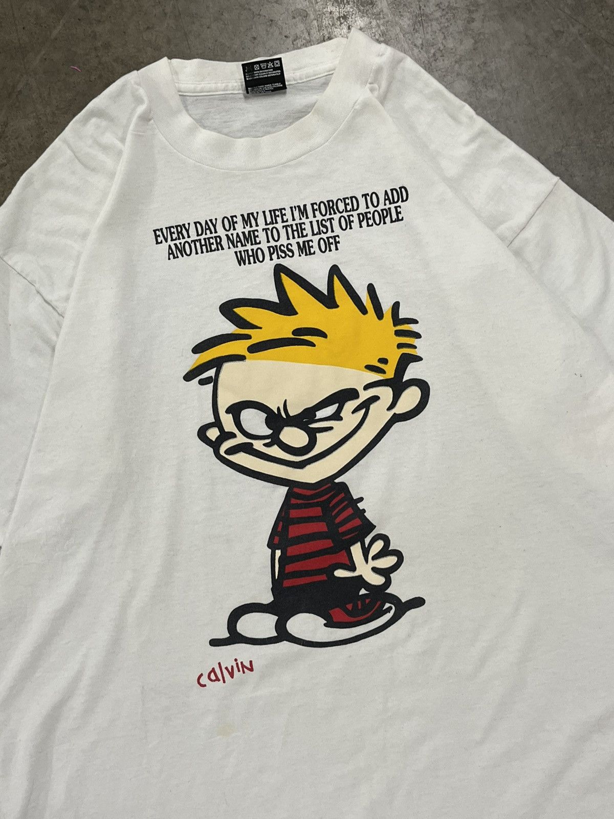 Vintage Vintage Calvin and Hobbs 90s funny graphic tee shirt grunge Size US XL / EU 56 / 4 - 3 Thumbnail