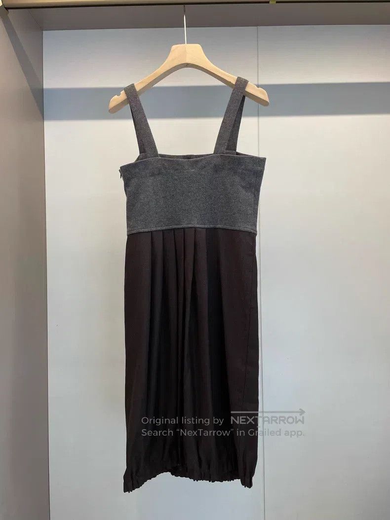 Brunello Cucinelli Brunello Cucinelli Grey Brown Mixed Color Wool Camisole Dr Size S / US 4 / IT 40 - 2 Thumbnail