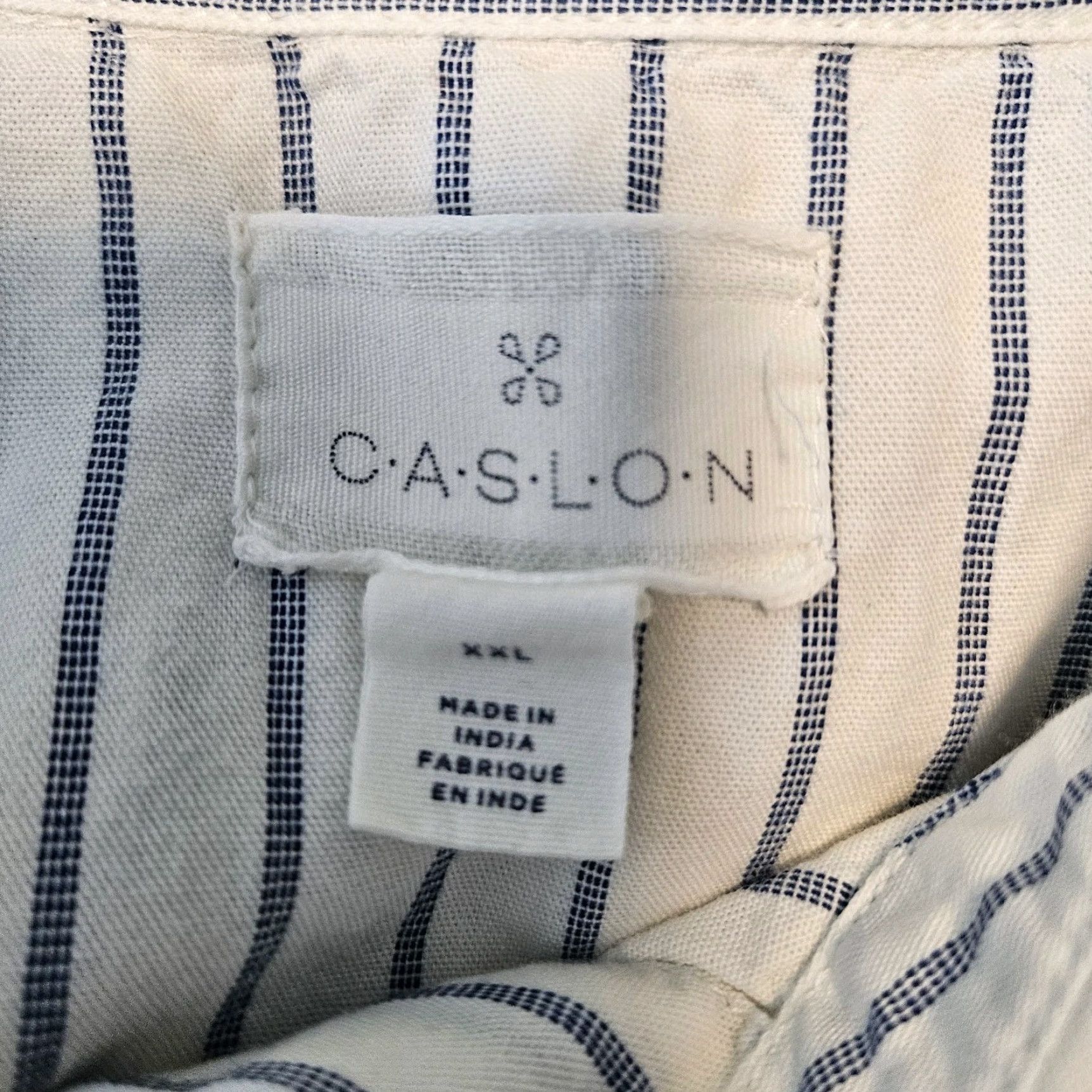 Vintage Caslon Womens Dress Shirt Dress 2XL Blue White Striped Cotton Long Sleeve Vintage No N/A Size XXL / US 16-18 / IT 52-54 - 5 Thumbnail