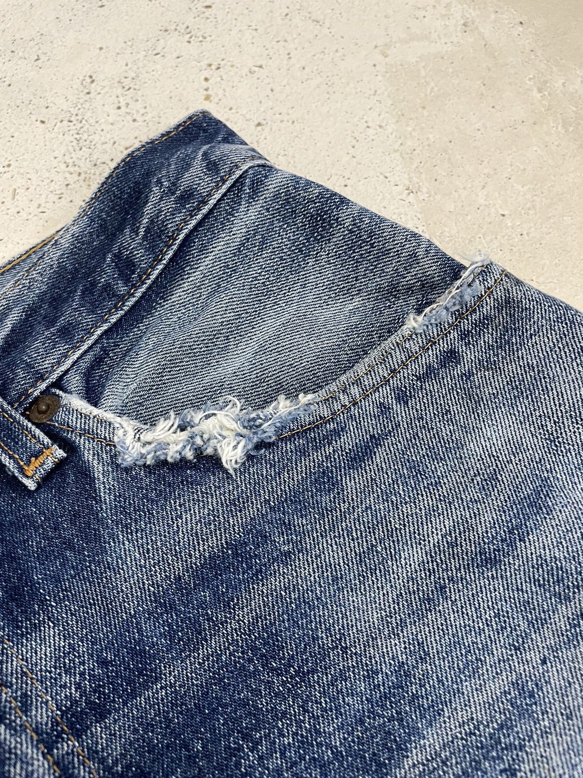 Levis 505 Talon Big E Redline Selvedge Repro Distressed