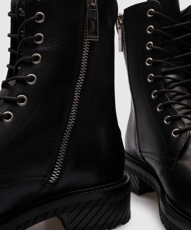 Off-White o1y0225 Logo Ankle Boots in Black Size US 7 / EU 40 - 5 Thumbnail