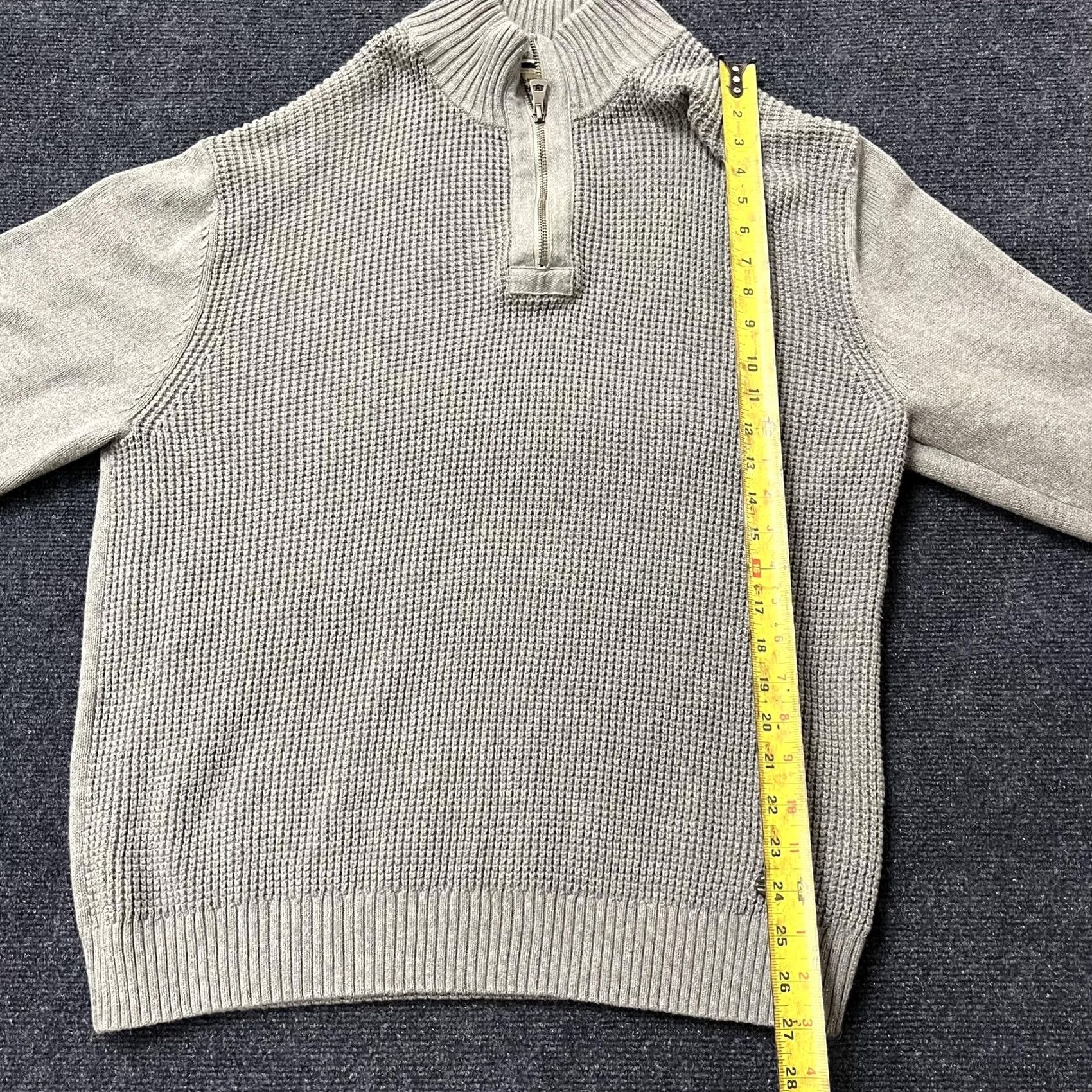 Weatherproof Weatherproof Vintage Sweater Mens Large Gray 1/4 Zip Mock Neck Waffle Knit Pullover Size US L / EU 52-54 / 3 - 5 Thumbnail