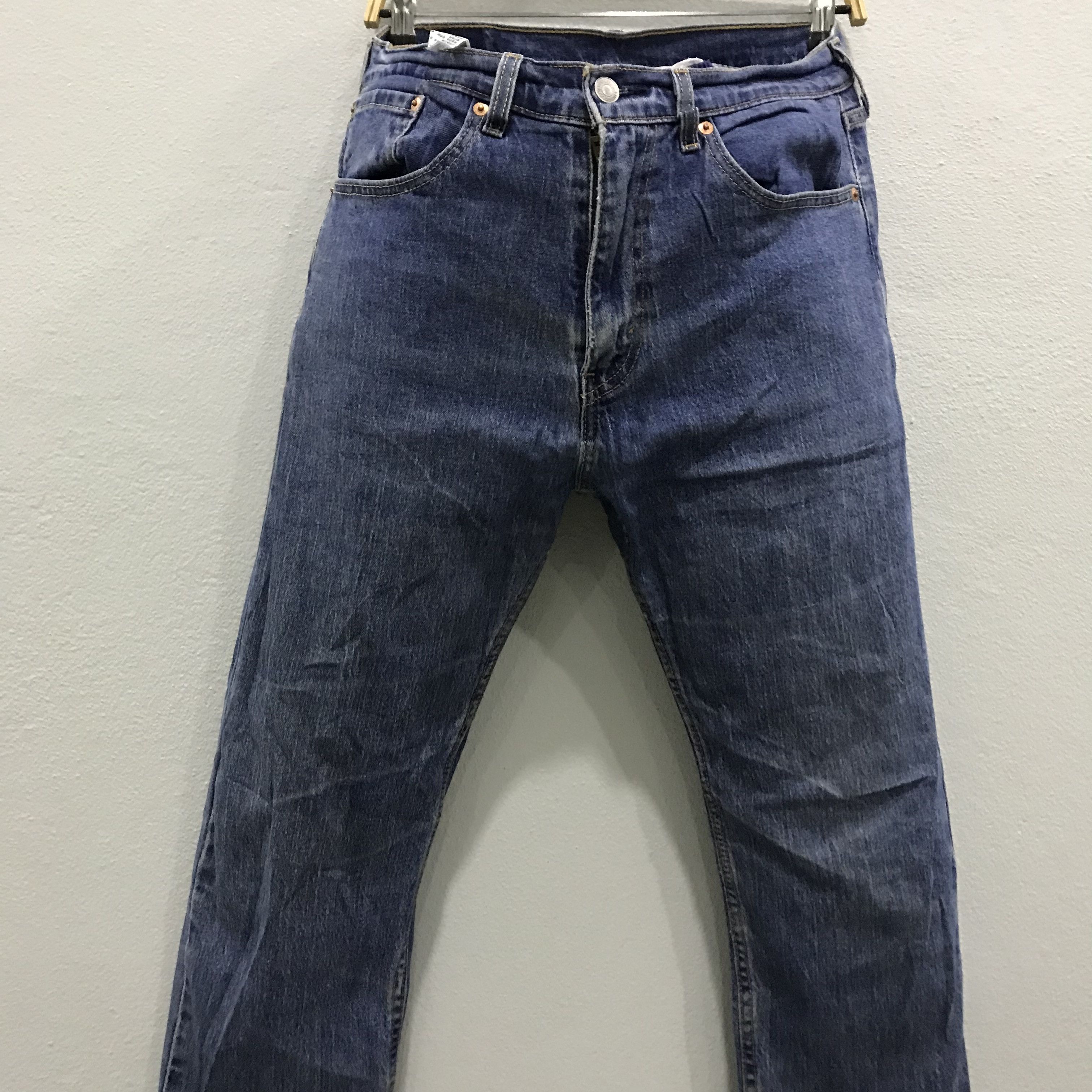 Levi's Levi’s 505 Regular Fit Straight Leg Jeans Dark Wash Size US 32 / EU 48 - 3 Thumbnail