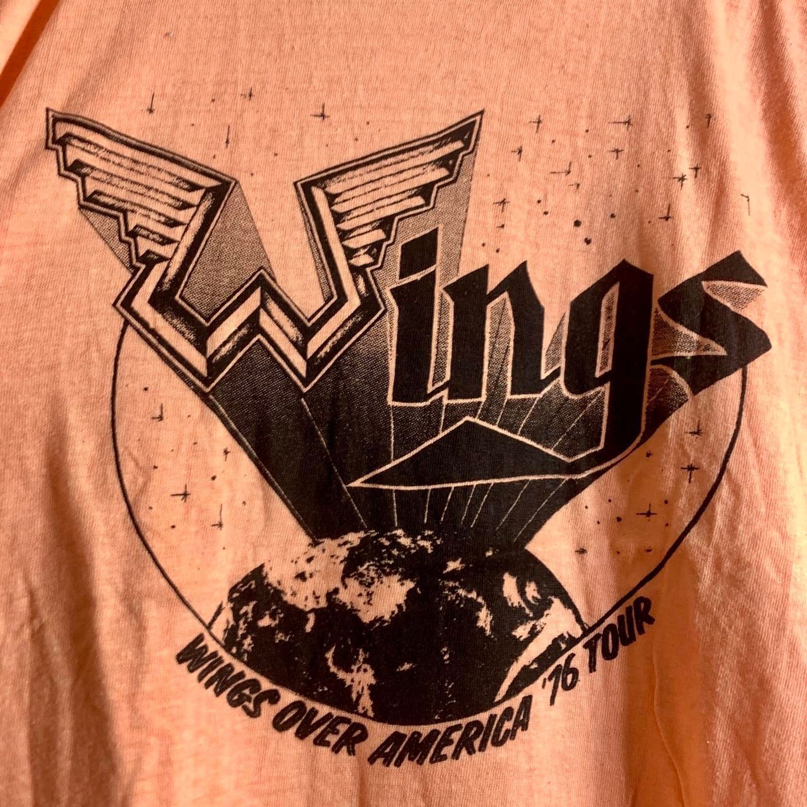 Vintage vtg 1976 WINGS Over America Tour Paul McCartney tee shirt L Size US L / EU 52-54 / 3 - 1 Thumbnail