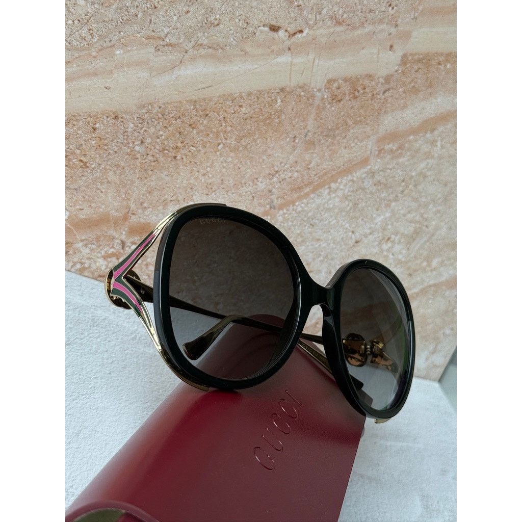 Gucci NEW Gucci GG0226SK Black Oval Oversized Sunglasses Size ONE SIZE - 10 Thumbnail