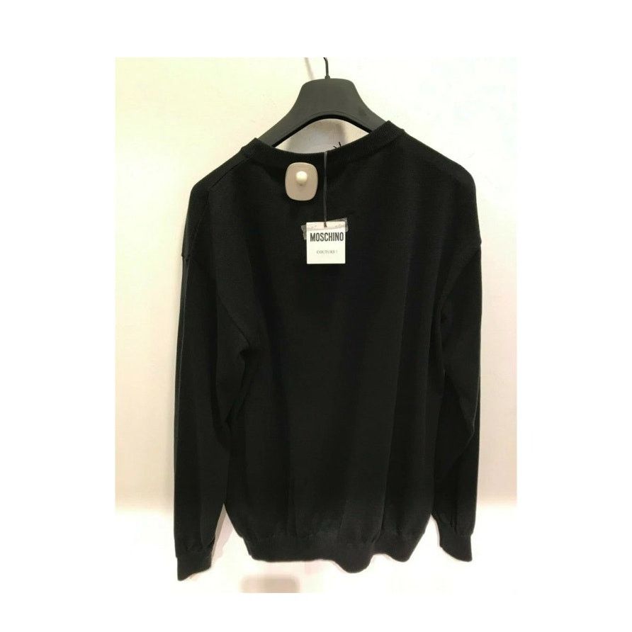 Moschino SS18 MOSCHINO COUTURE Jeremy Scott Logo Black Cotton Sweater Size XXS / US 00 / IT 34 - 10 Thumbnail