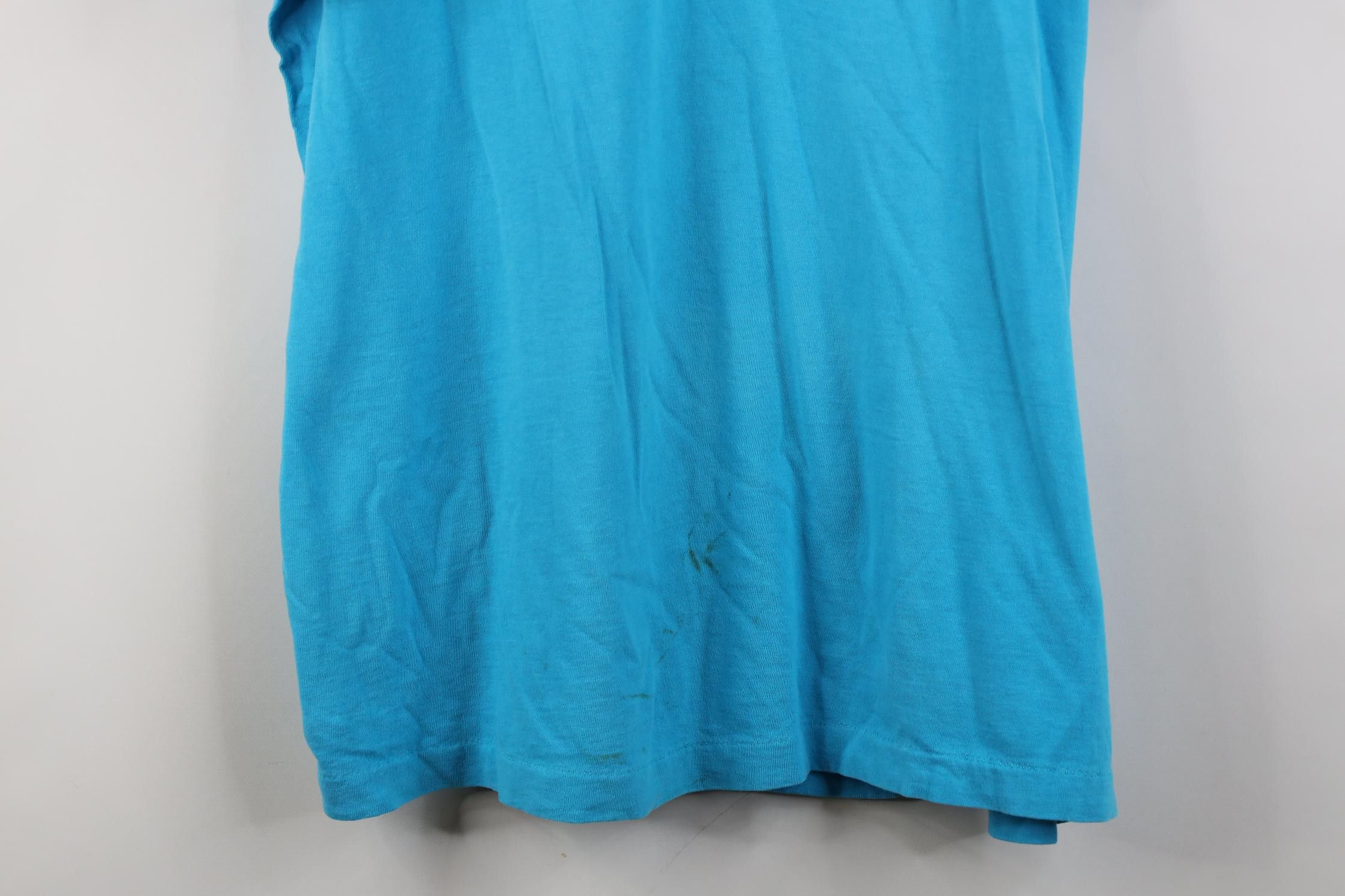 Vintage Vintage 90s Streetwear Blank Cotton Pocket T-Shirt Blue USA Size US XL / EU 56 / 4 - 3 Thumbnail