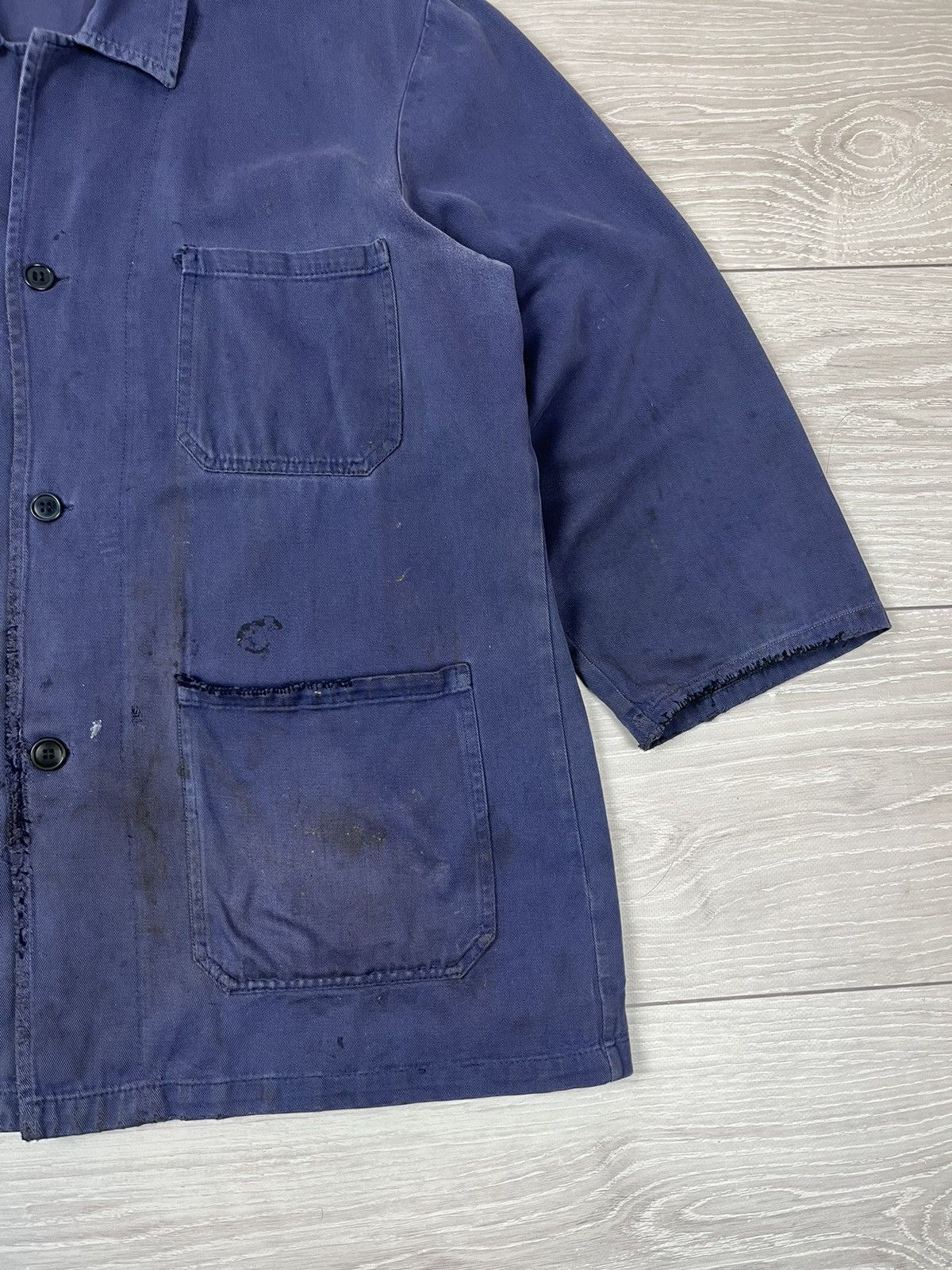 Le Laboureur Le Laboureur Vintage 70s French Blue Work Chore Jacket Size US L / EU 52-54 / 3 - 6 Thumbnail