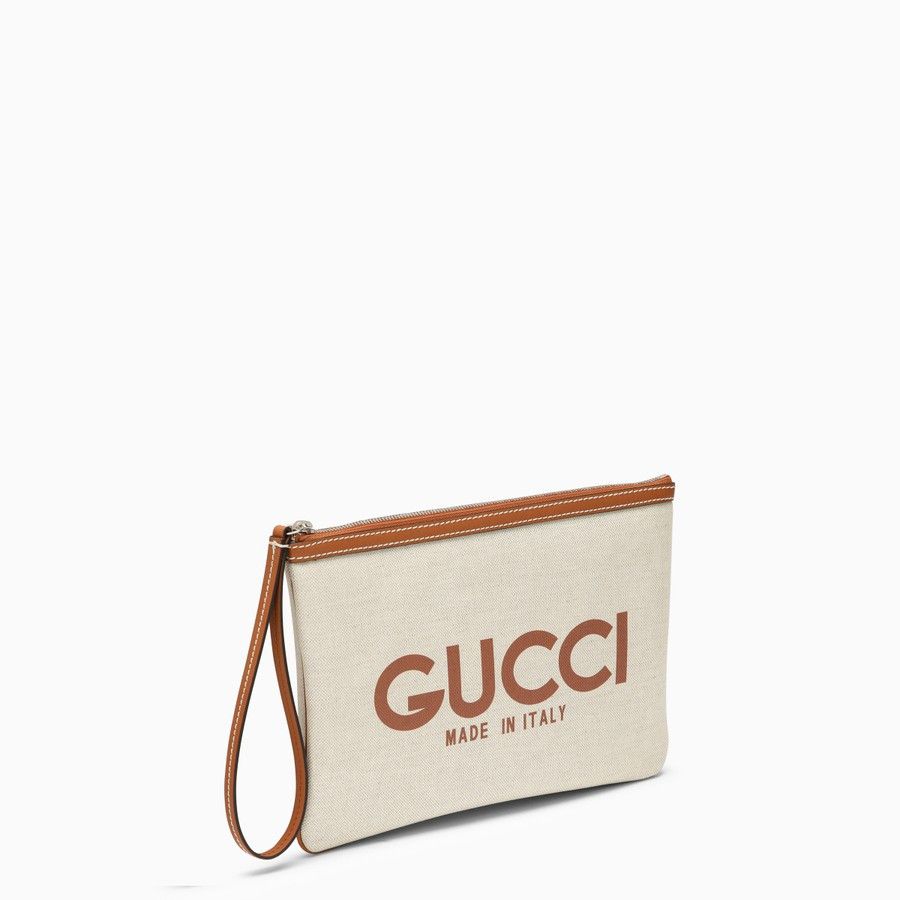 Gucci o1d2blof0824 Size: OS / Canvas Logo Pouch in White & Beige Size ONE SIZE - 2 Thumbnail