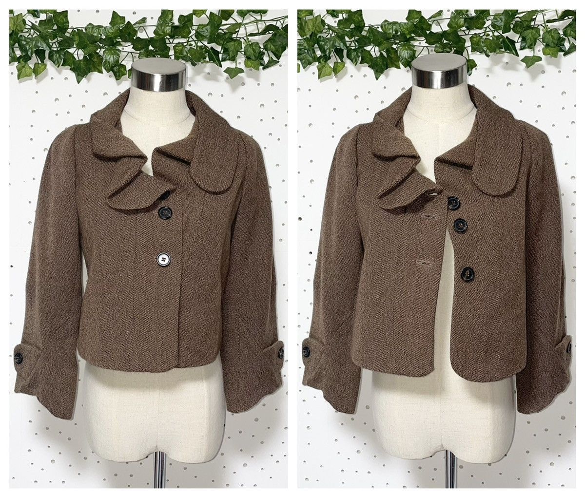 Marni Genuine Marni Asymmetrical Short Wool Jacket 38 Brown MARNI Size XS / US 0-2 / IT 36-38 - 4 Thumbnail