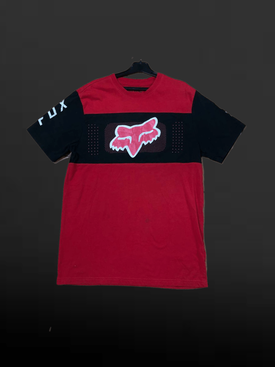 Red and Black T-Shirt Vintage Fox Racing Y2K, image size:960x1280