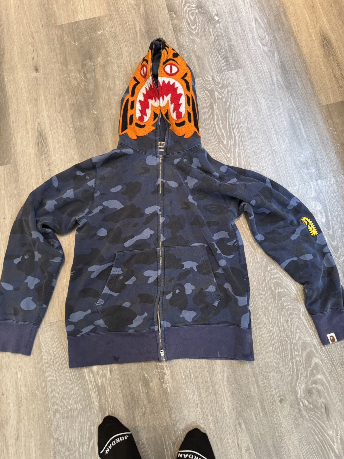 Bape Bape Blue Full Zip Up Hoodie with Camp Shark Head Size M Size US M / EU 48-50 / 2 - 1 Thumbnail