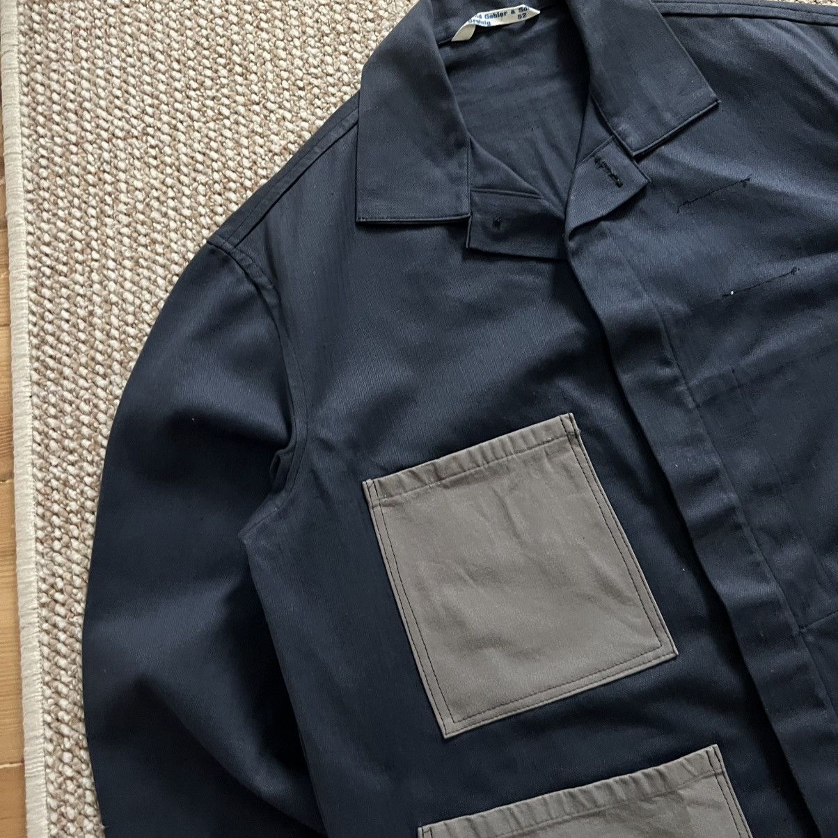 Vintage Herringbone vintage patchwork pockets french work jacket Size US L / EU 52-54 / 3 - 4 Thumbnail