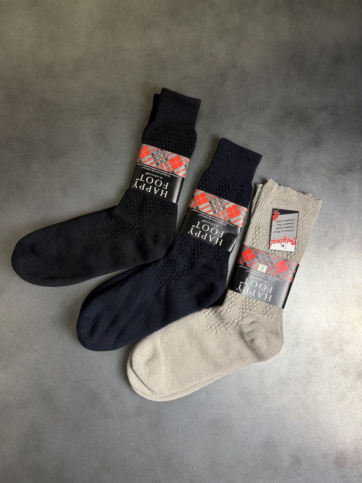 McGregor × Vintage 1990s Vintage Socks Pair Happy Foot McGregor Knit Argyle Rib Size ONE SIZE - 5 Thumbnail
