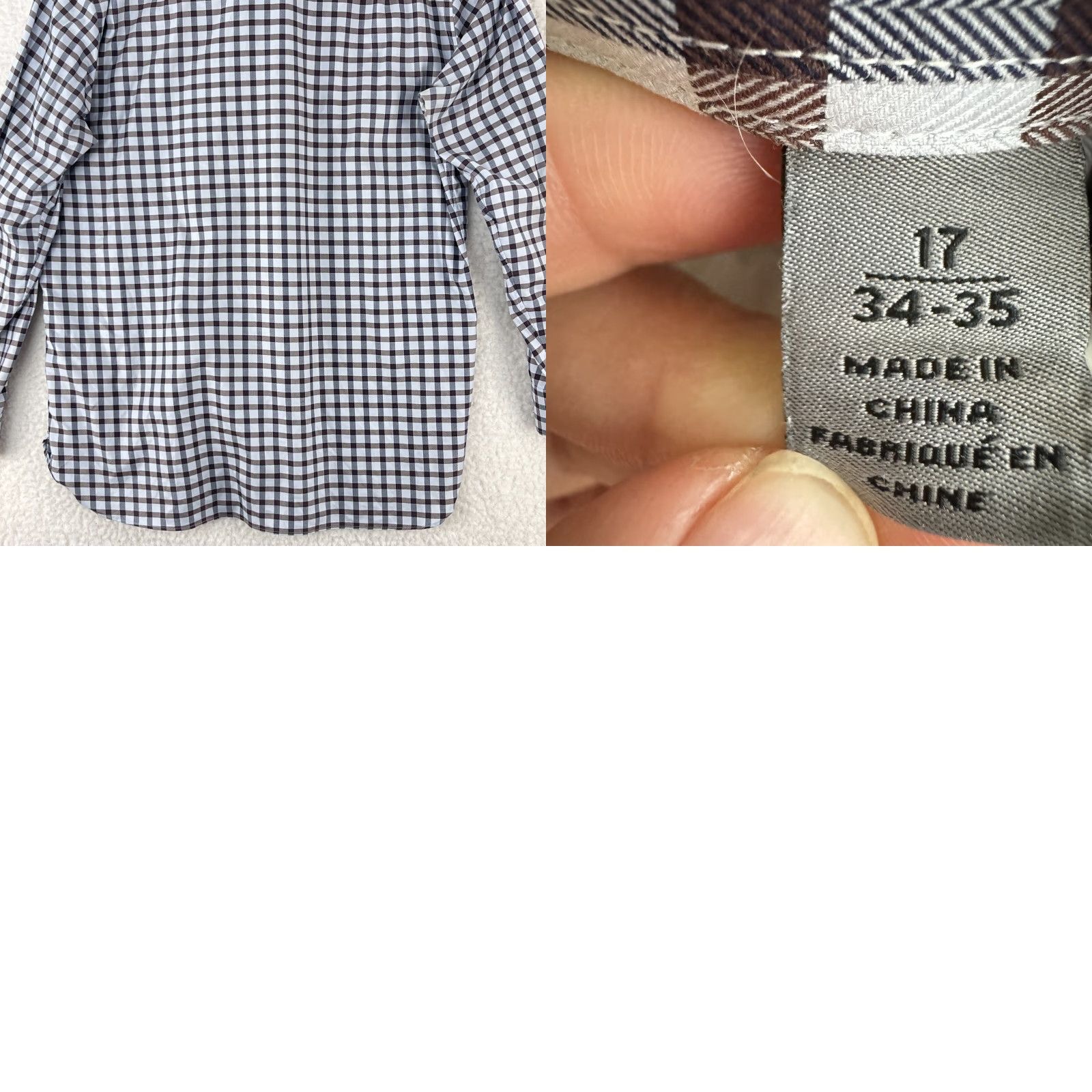 Nordstrom John W. Nordstrom Plaid Dress Shirt Mens Long Sleeve XL Brown Button-Down Shirt Size 46R - 10 Thumbnail