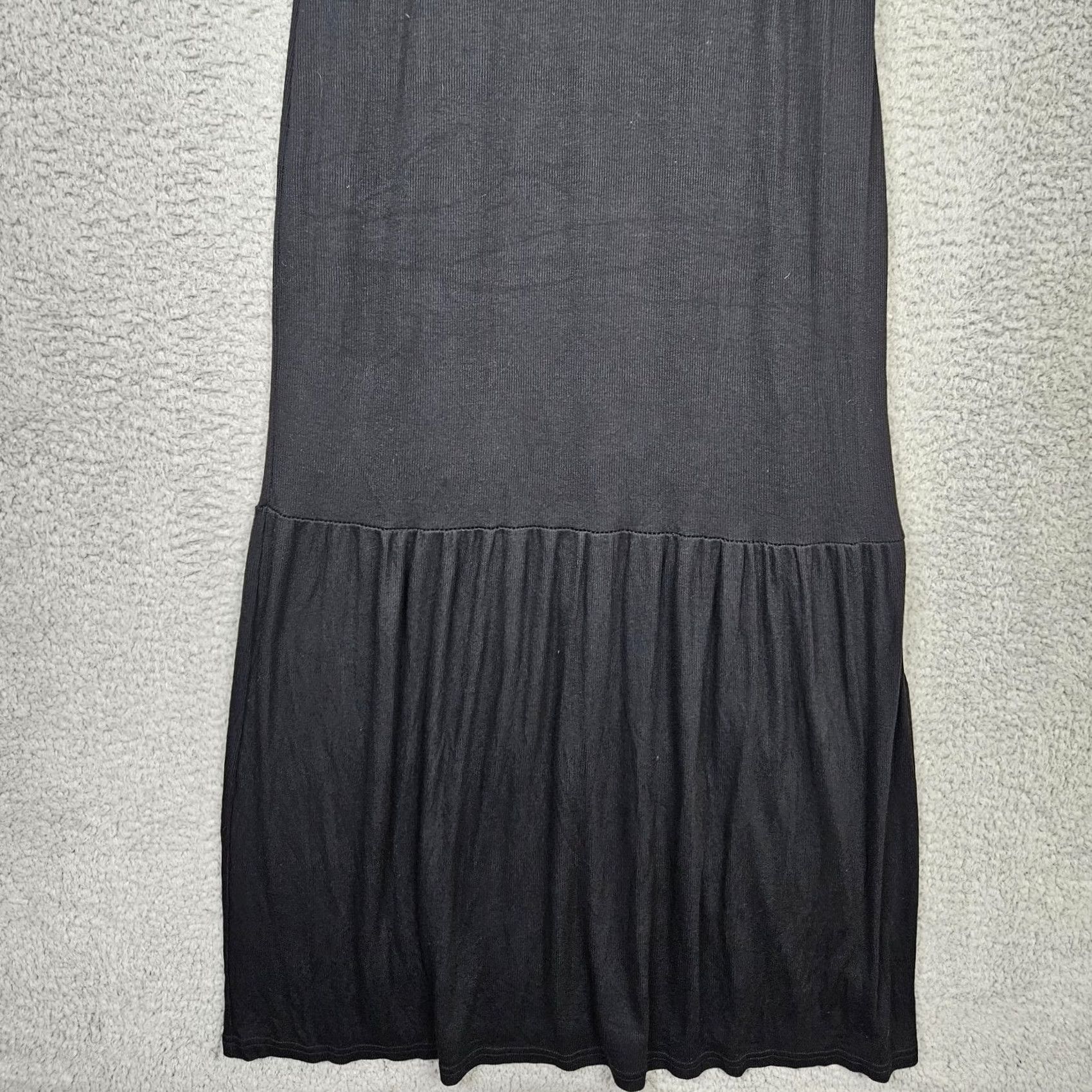Vintage Marina Maxi Dress Tank Top Layered Black XS Women’s Ribbed Cotton Spandex Size XS / US 0-2 / IT 36-38 - 7 Thumbnail