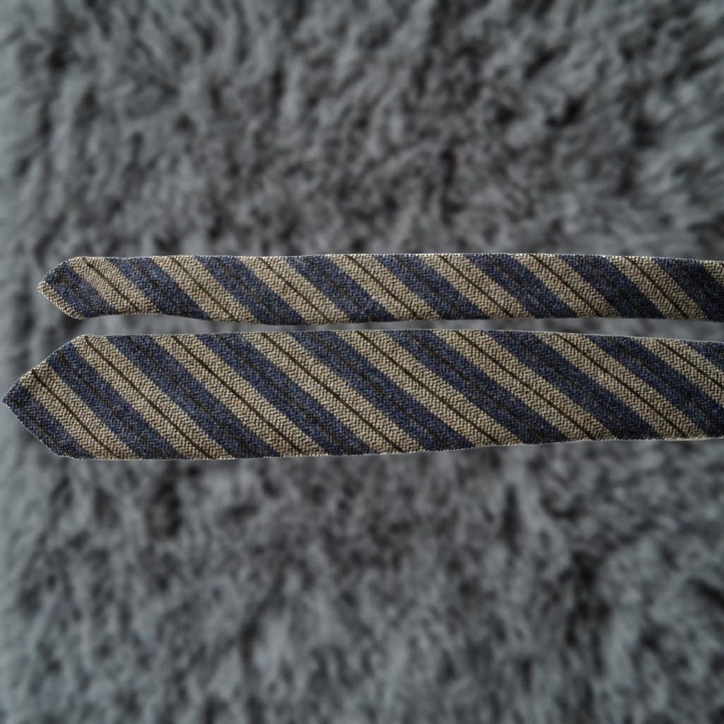 Suitsupply Suitsupply Tie Men’s 152 X 7 CM Wool Pointed Striped Formal Classic Tie Blue Mens Size ONE SIZE - 1 Thumbnail