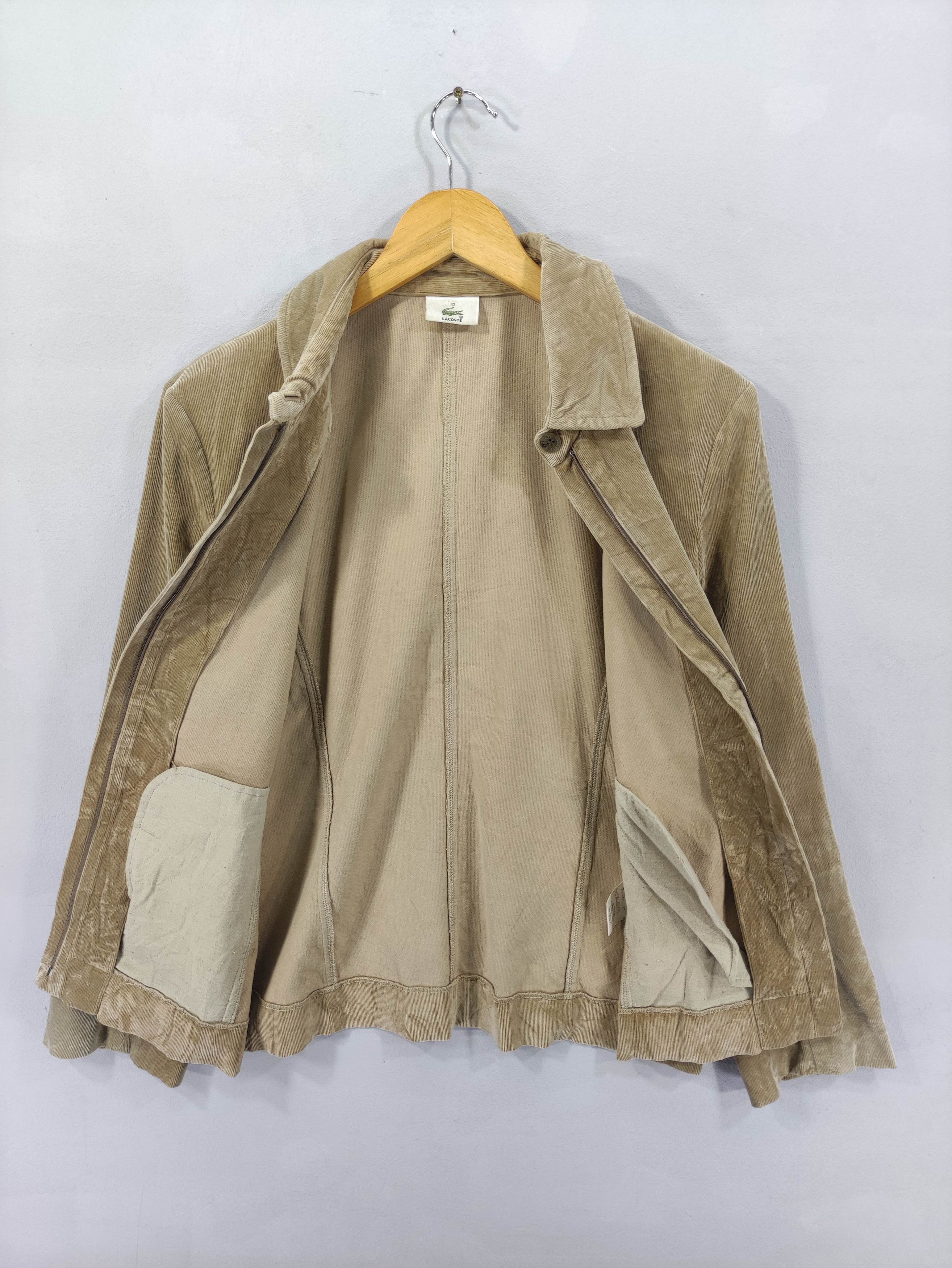 Lacoste Vintage Lacoste Corduroy Jacket Zipper Size S / US 4 / IT 40 - 4 Thumbnail