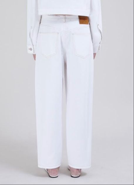 Marni oc11z0525 Denim Pants With Flowers Patches in White Size 26" / US 2 / IT 38 - 3 Thumbnail
