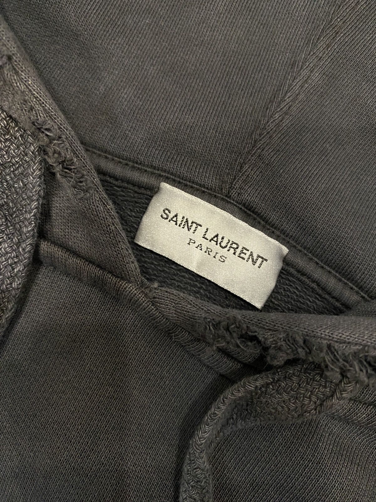 Saint Laurent Paris Saint Laurent Hedi Slimane Logo Hoodie Distressing Size US M / EU 48-50 / 2 - 5 Thumbnail
