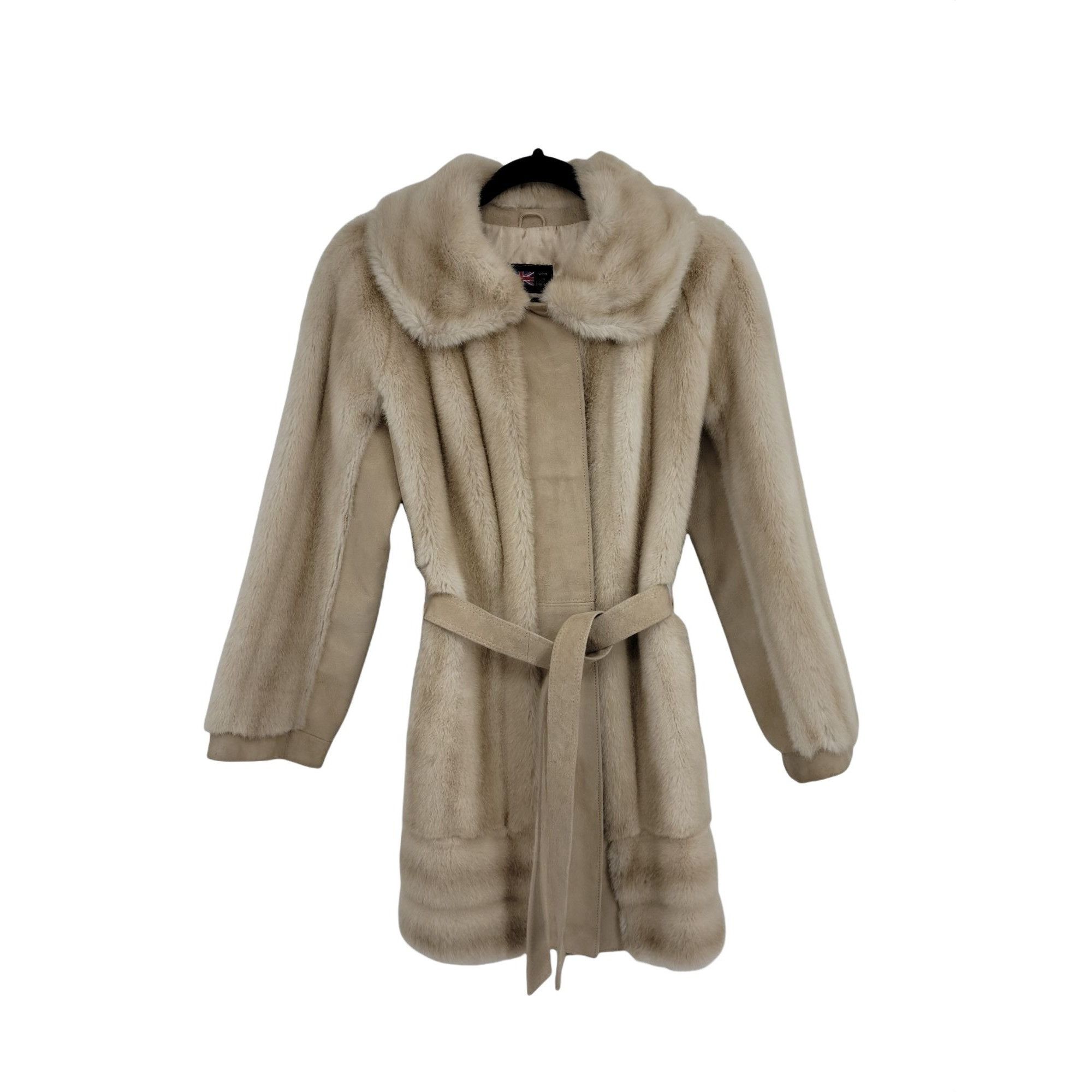 Vintage Vtg 60's Lilli Ann Vegan Faux Fur Penny Lane Coat Sz S Belte Size S / US 4 / IT 40 - 12 Thumbnail