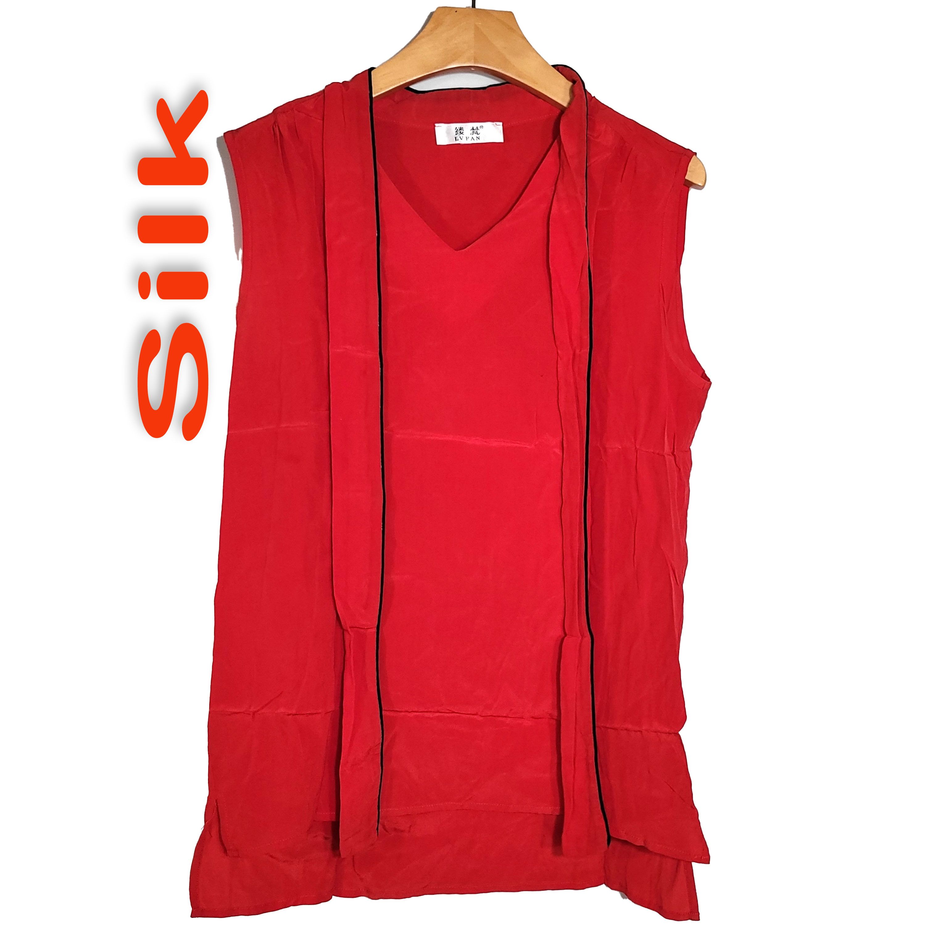 Other Women's 100% Silk Size M Short Sleeve Top Shirt FLAW SEK455 Size M / US 6-8 / IT 42-44 - 1 Thumbnail