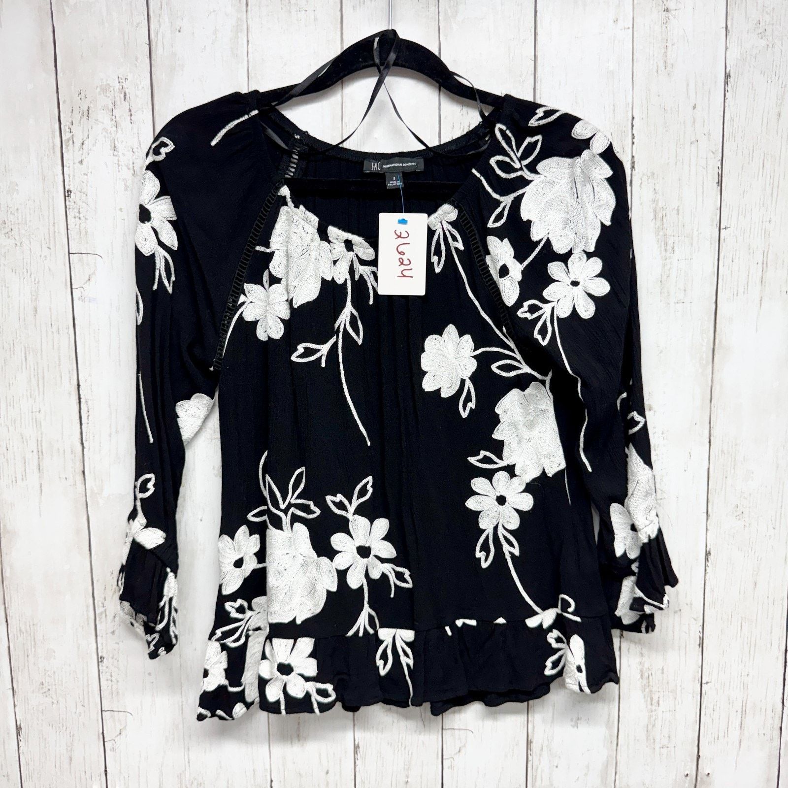 Other I.N.C. International Concepts Small Smocked Peasant Blouse Size S / US 4 / IT 40 - 1 Thumbnail