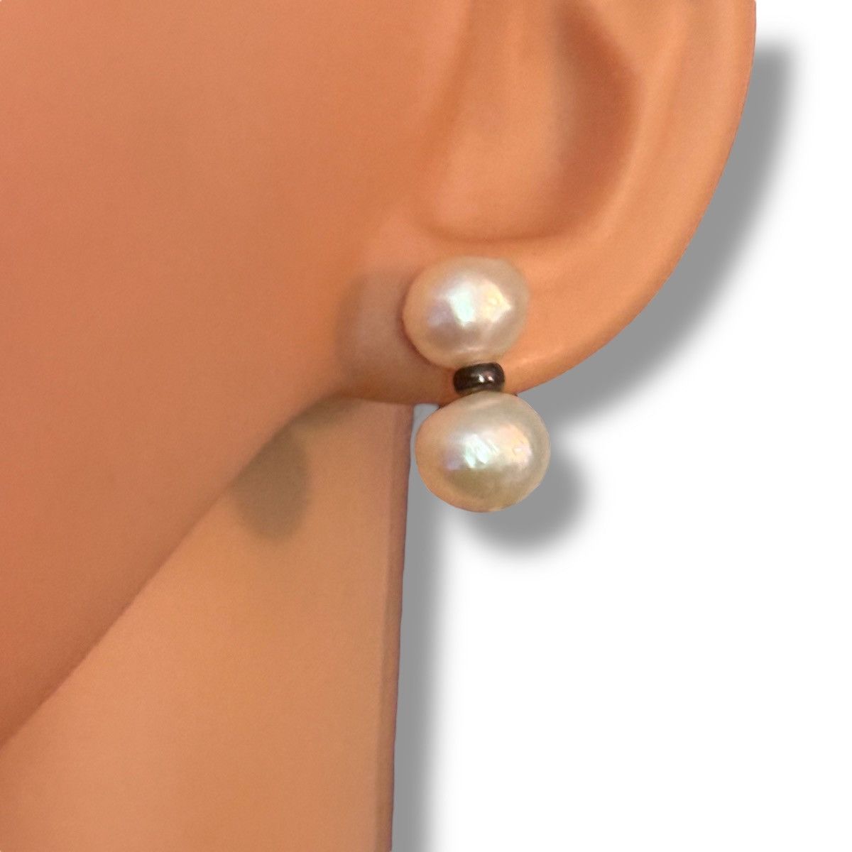 Vintage Vintage double Baroque pearl post earrings Size ONE SIZE - 2 Thumbnail