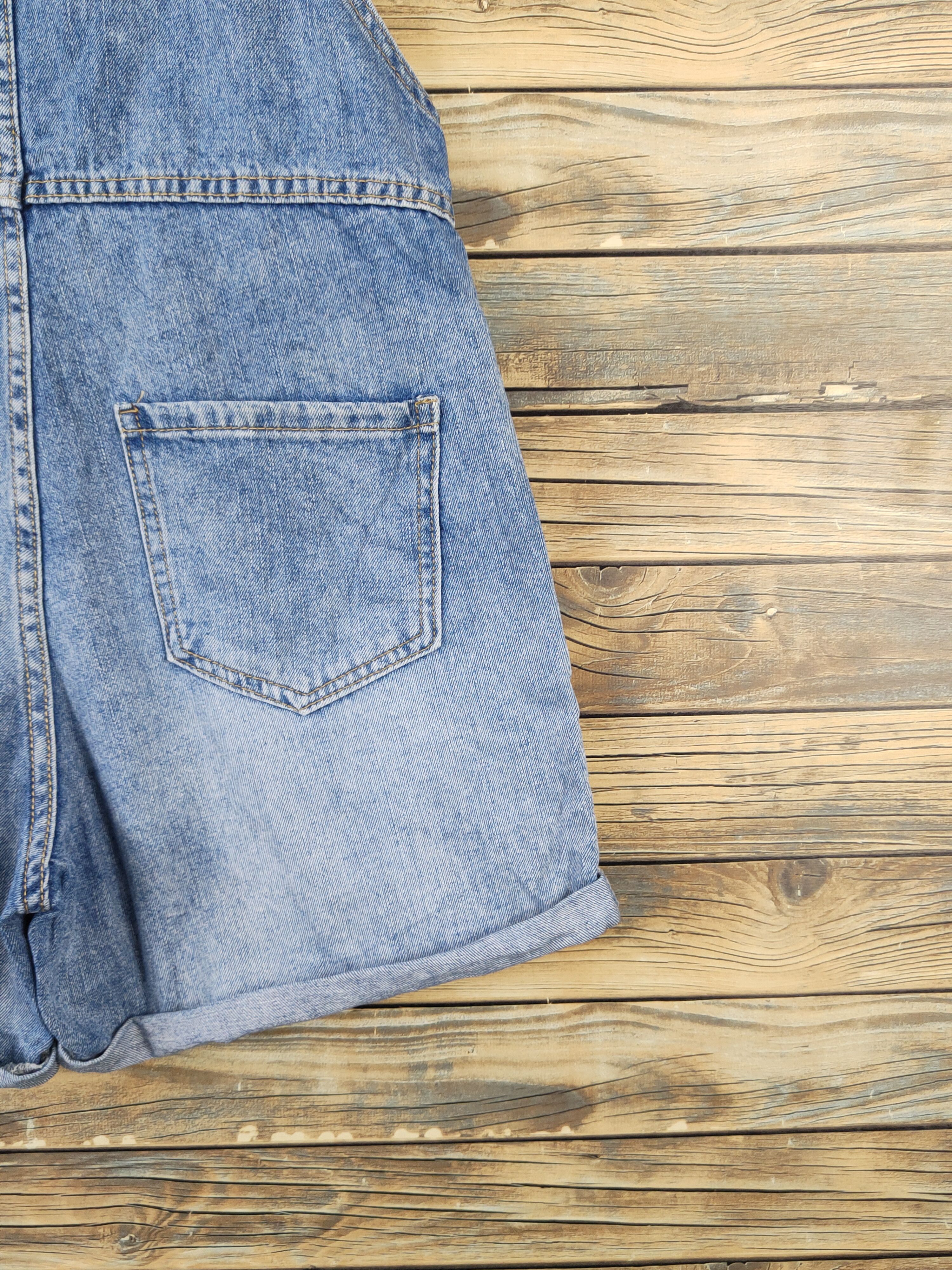 Japanese Brand × Vintage Vintage DY Blue Denim Shortall Jumpsuits Size 33" - 12 Thumbnail
