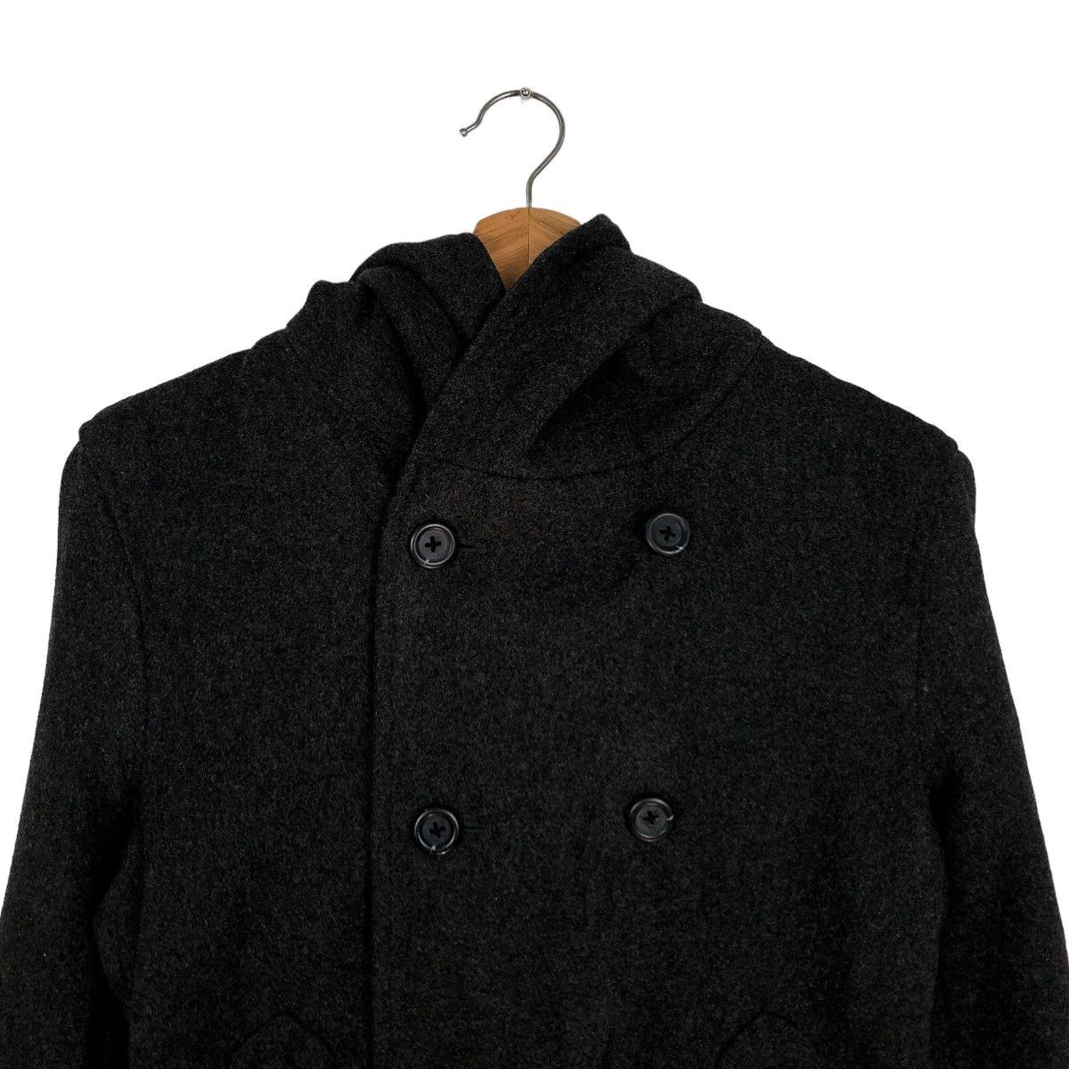 Katharine Hamnett London 🔥WOOL JACKET BLACK ULTIMATE HAMNETT JAPAN ISSEY MIYAKE Size M / US 6-8 / IT 42-44 - 2 Thumbnail