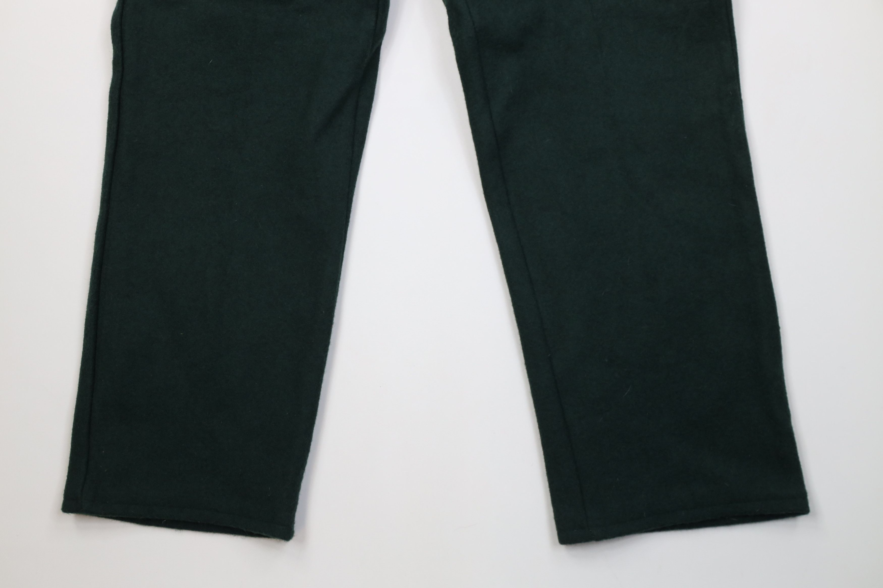 Vintage Vintage 90s Streetwear Wool Wide Leg Pants Hunter Green Size US 36 / EU 52 - 4 Thumbnail