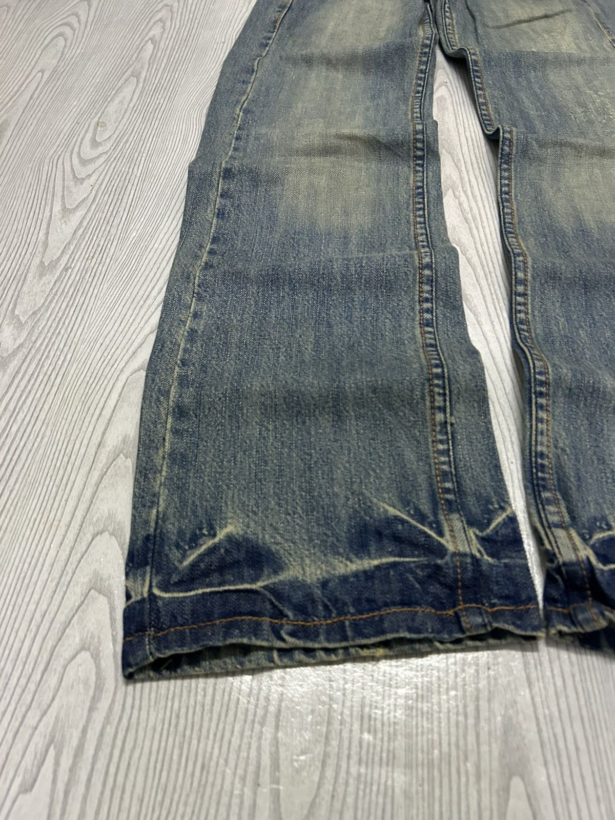 Le Grande Bleu (L.G.B.) Betty Blue Love Denim Fade Washed Patina Heavy Stacked Hem Size US 30 / EU 46 - 5 Thumbnail