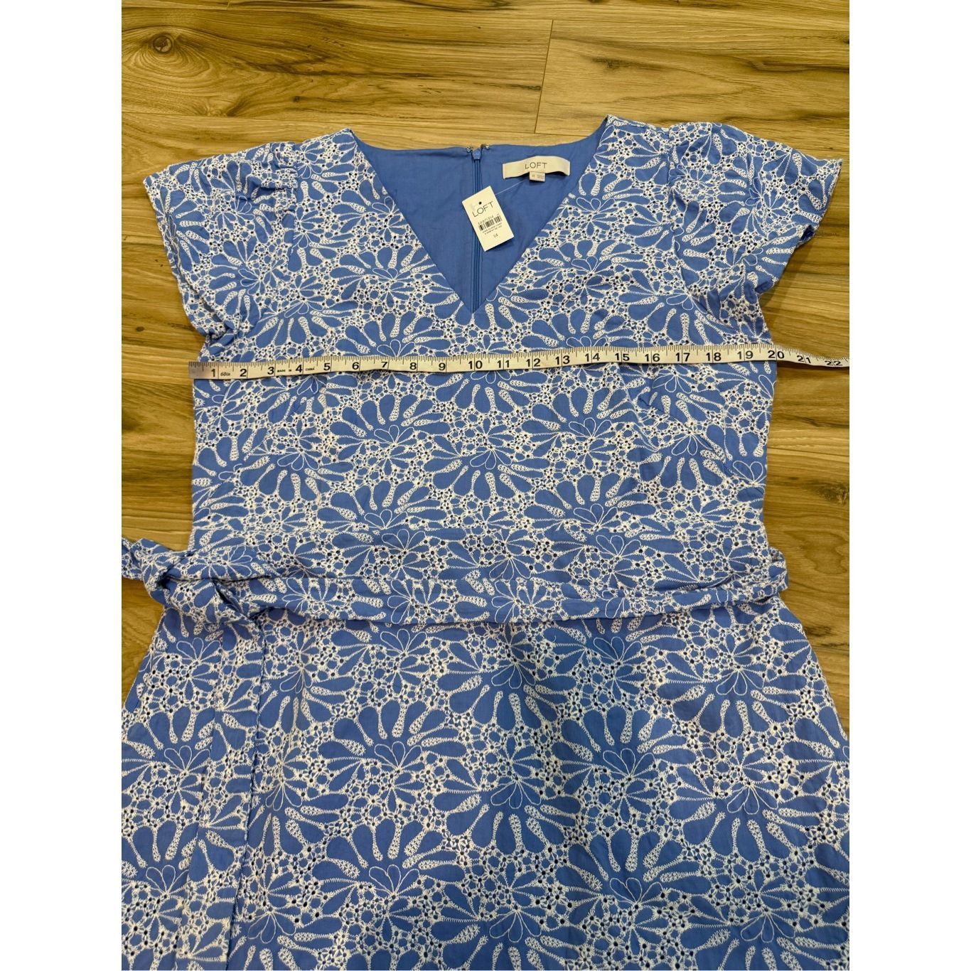 Loft Loft NWT Eyelet Belted Flutter Sleeve Swing Dress Sz 14 Size XL / US 12-14 / IT 48-50 - 8 Thumbnail