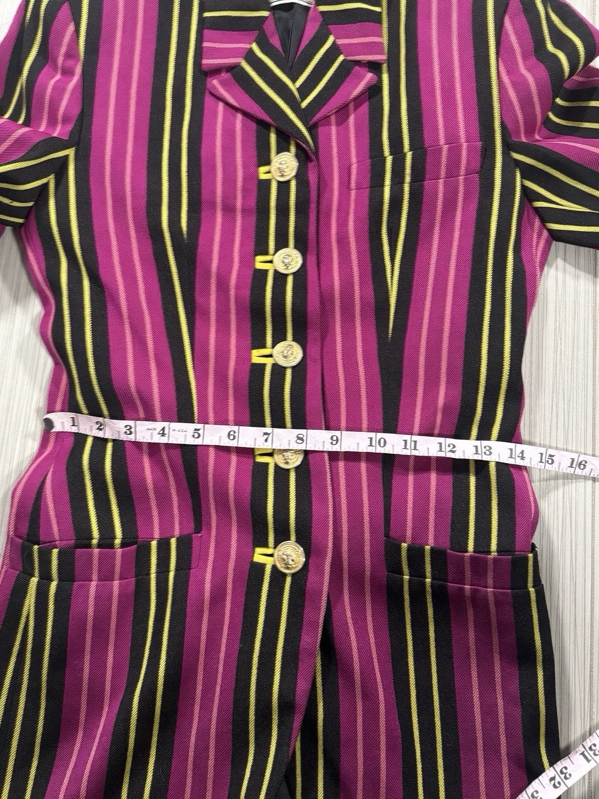 Versace Womens Vintage Gianni Versace Versus Striped Blazer Small Size S / US 4 / IT 40 - 7 Thumbnail
