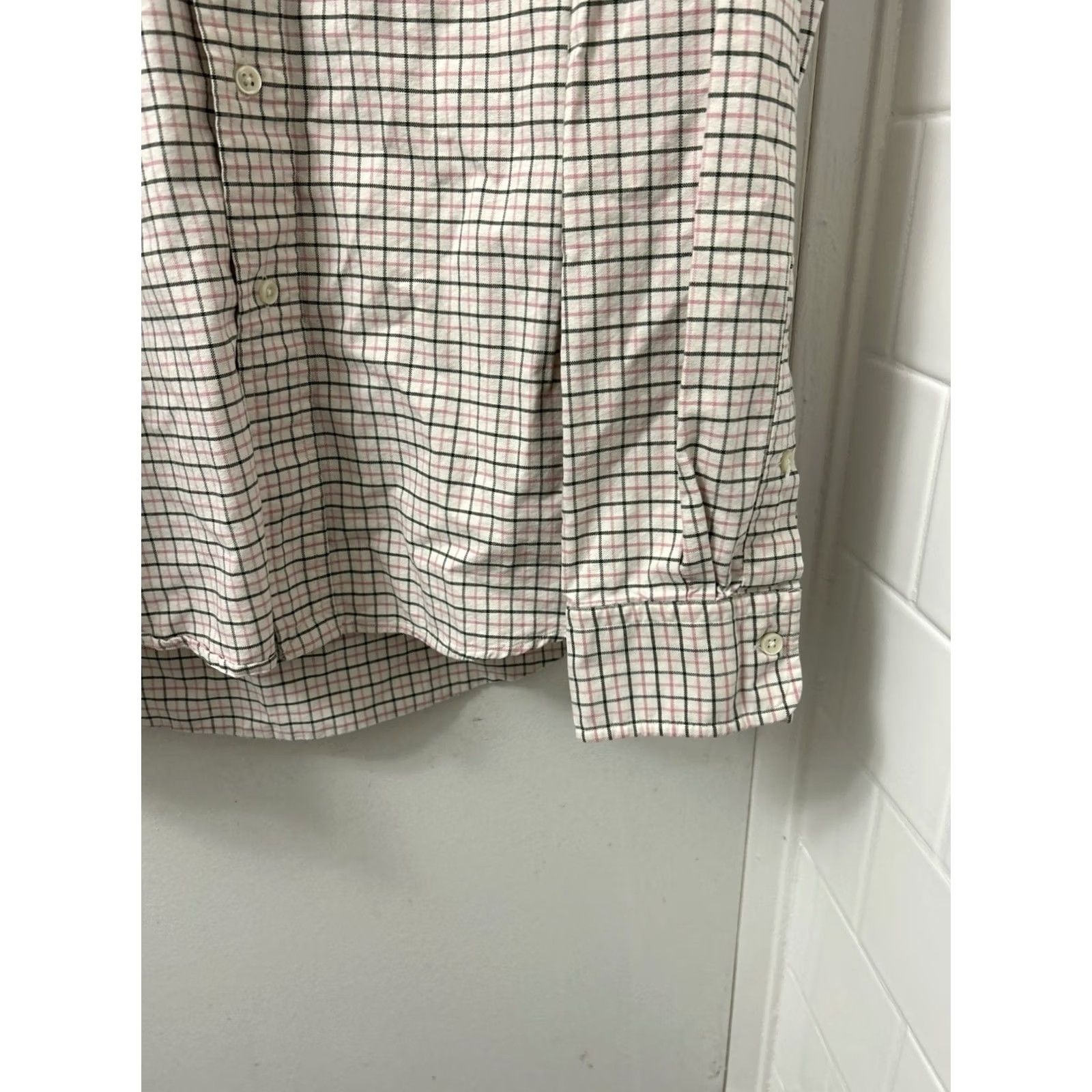 Polo Ralph Lauren VINTAGE Polo Ralph Lauren Shirt Mens XL Beige Pink Oxford Plaid Button Down L/S Size US XL / EU 56 / 4 - 6 Thumbnail
