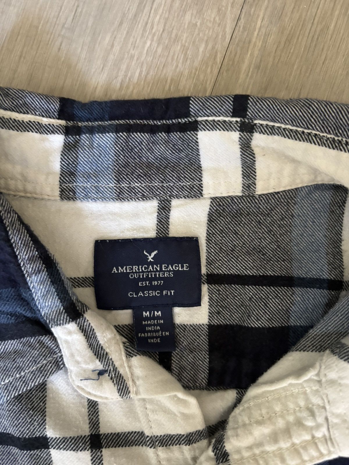 American Eagle Outfitters American Eagle Blue Flannel Long Sleeve Button Up Size US M / EU 48-50 / 2 - 2 Thumbnail
