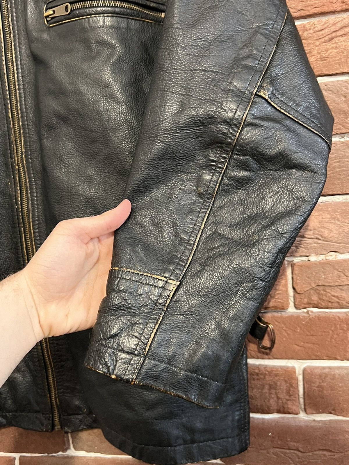 Vintage Rare Vintage Genuine Leather Boxy Cropped Jacket 90s Metal Size US M / EU 48-50 / 2 - 6 Thumbnail