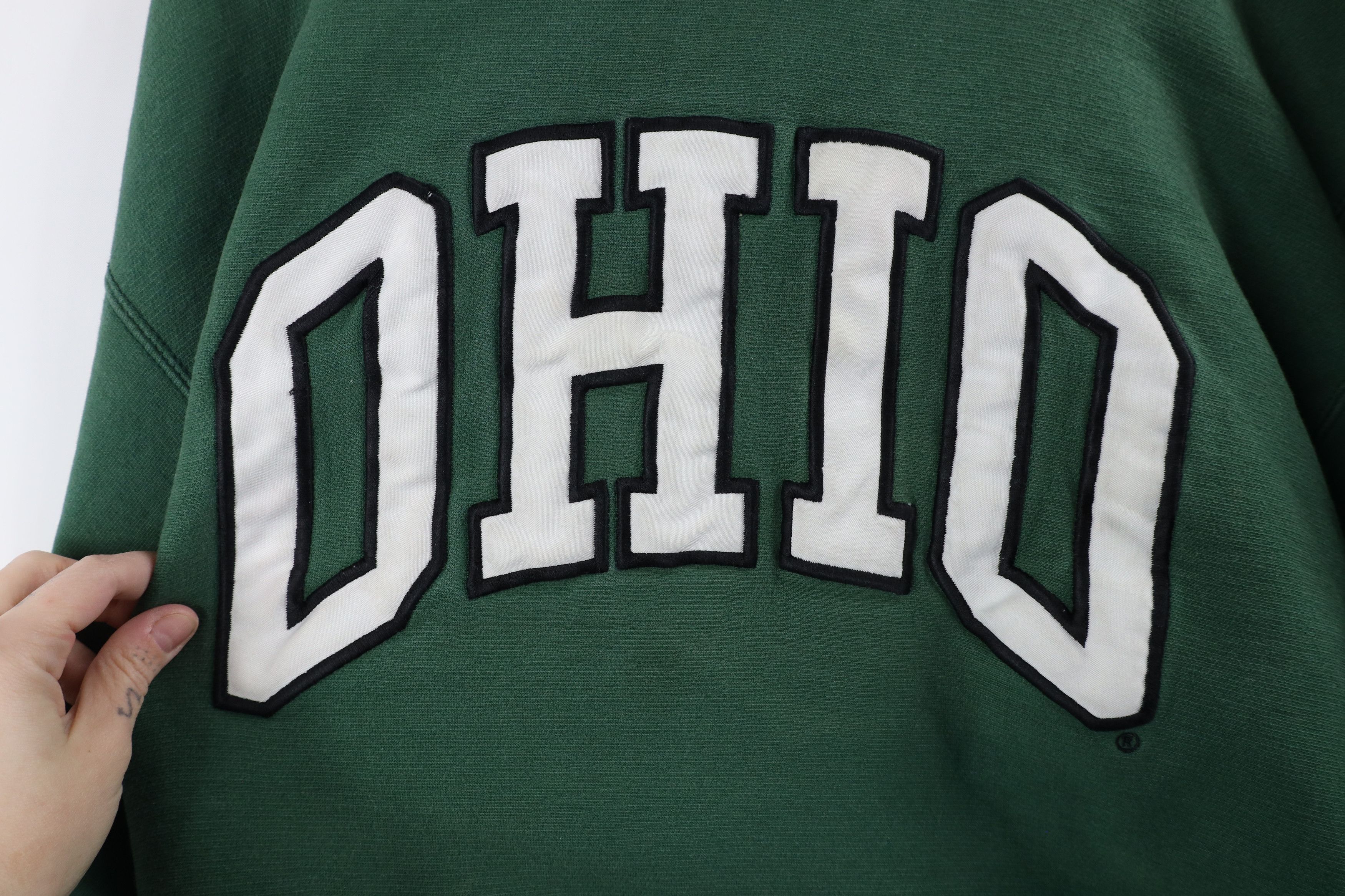 Vintage Vintage 90s Ohio University Heavyweight Hoodie Sweatshirt Size US XXL / EU 58 / 5 - 8 Thumbnail