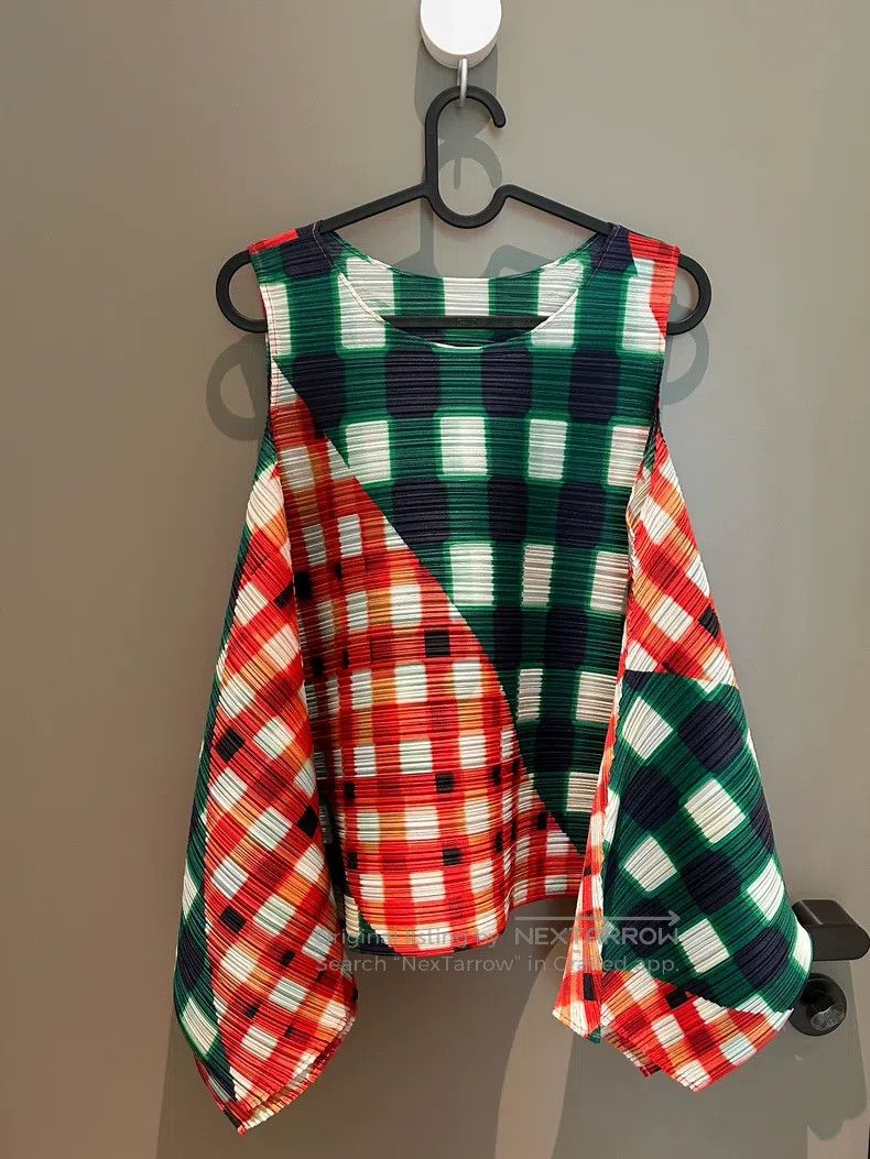 Issey Miyake Issey Miyake Watermelon Red and Green Horizontal Stripe Ve Size L / US 10 / IT 46 - 4 Thumbnail
