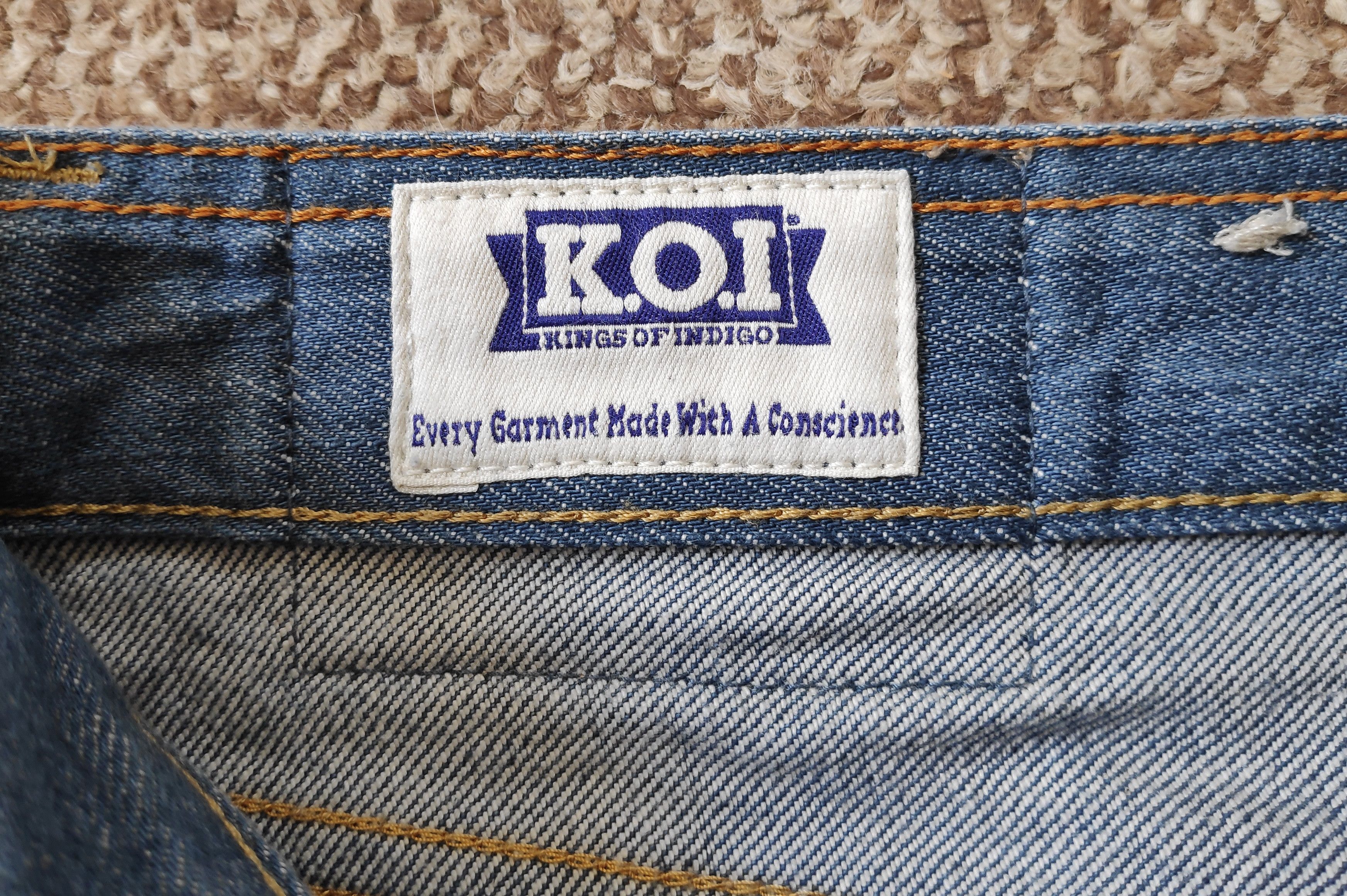 Kings Of Indigo K.O.I. Kings of Indigo Selvedge Slim Mid Rise Denim Jeans Size US 33 - 11 Thumbnail