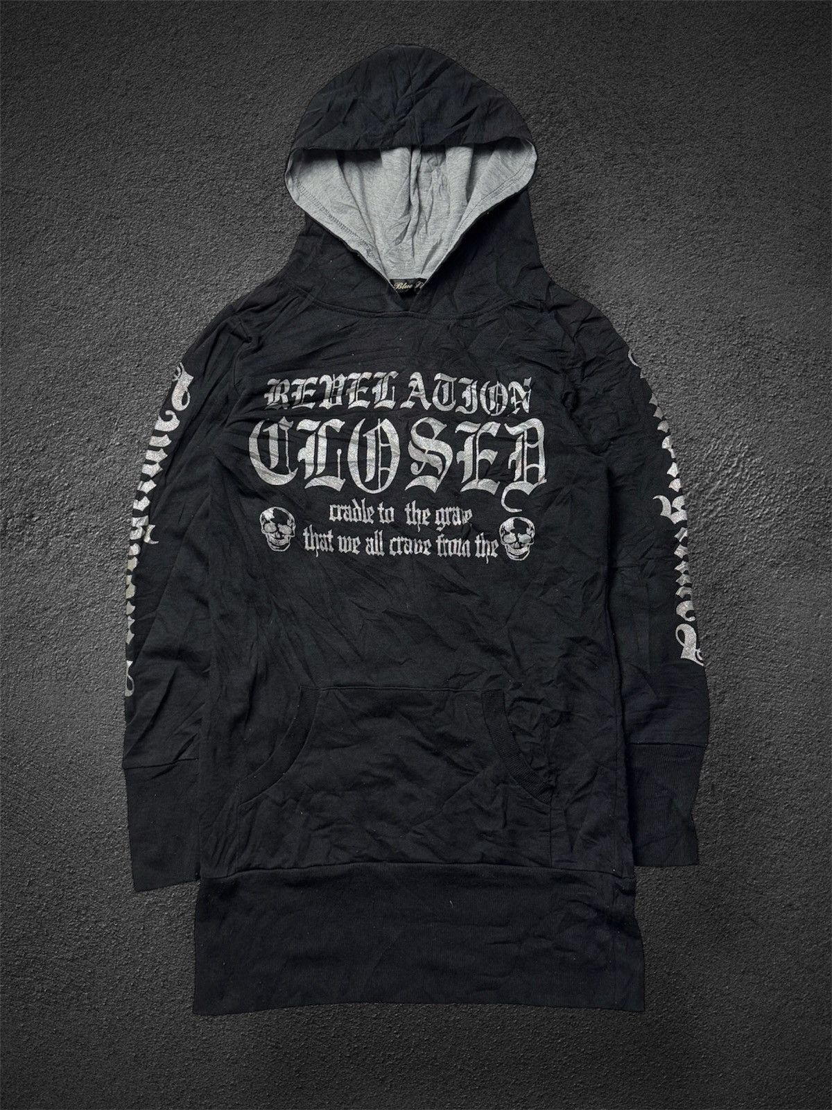 If Six Was Nine × Japanese Brand × Le Grande Bleu (L.G.B.) Japanese Hoodie Poem Skulls Crosses Smokytimes Size US S / EU 44-46 / 1 - 2 Thumbnail