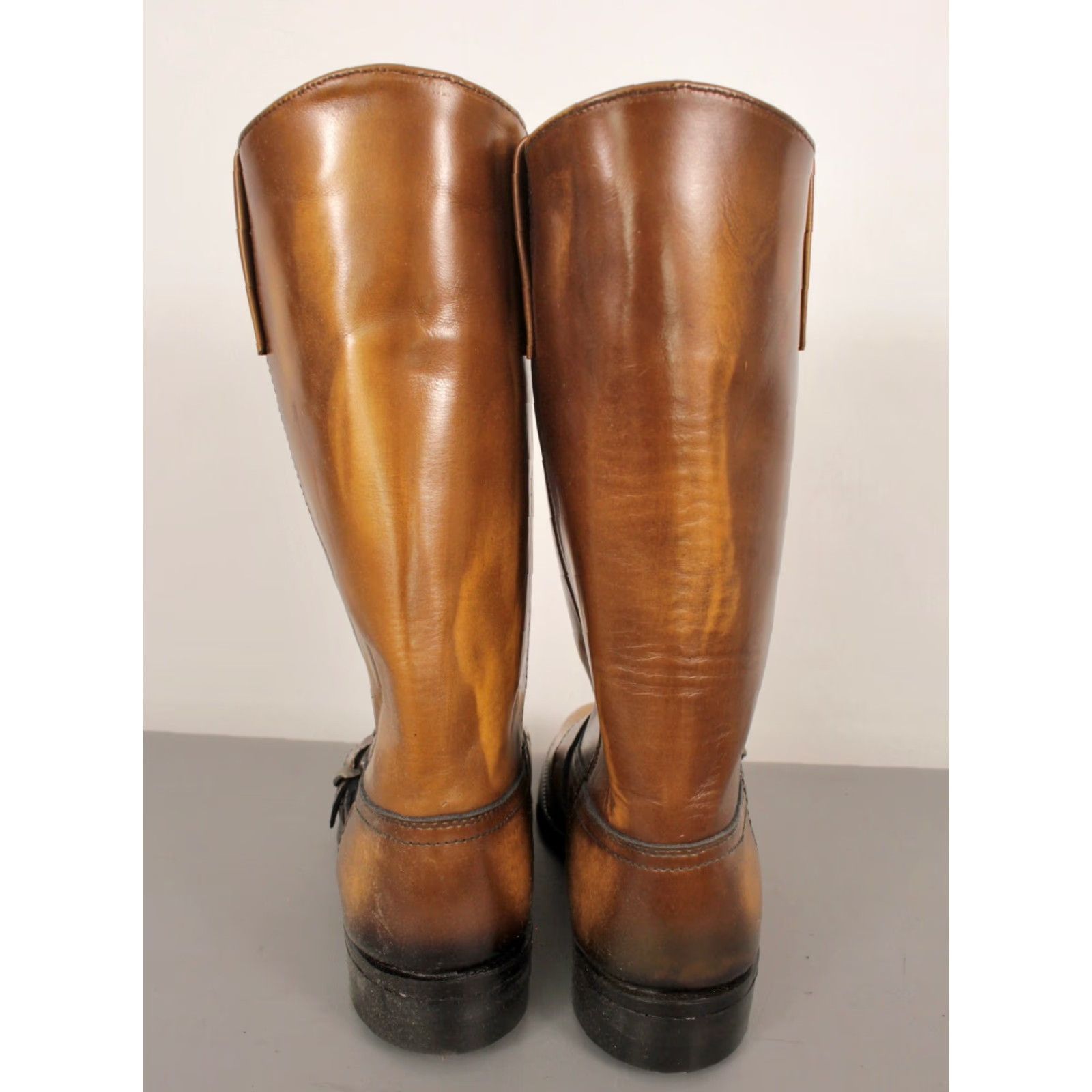 Vintage VINTAGE Men's VTG NOS 60s Shiny Leather Brown Buckle Boots Sz 6.5 D 1960s Texas Boots Mens 6.5 Brown Leather Texas 1960s VTG Shiny Buckle Boots Size US 7 / EU 40 - 4 Thumbnail