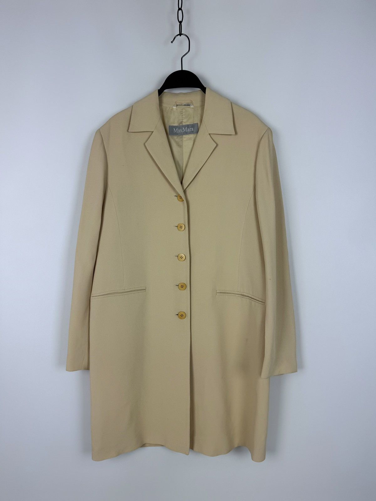 Max Mara Max Mara Ivory Women’s Light Coat Size XL / US 12-14 / IT 48-50 - 2 Thumbnail