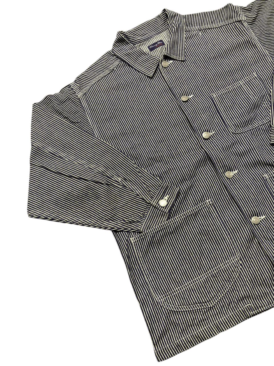Japanese Brand Vintage Primary Blue Hickory Chore Jacket Size US S / EU 44-46 / 1 - 5 Thumbnail