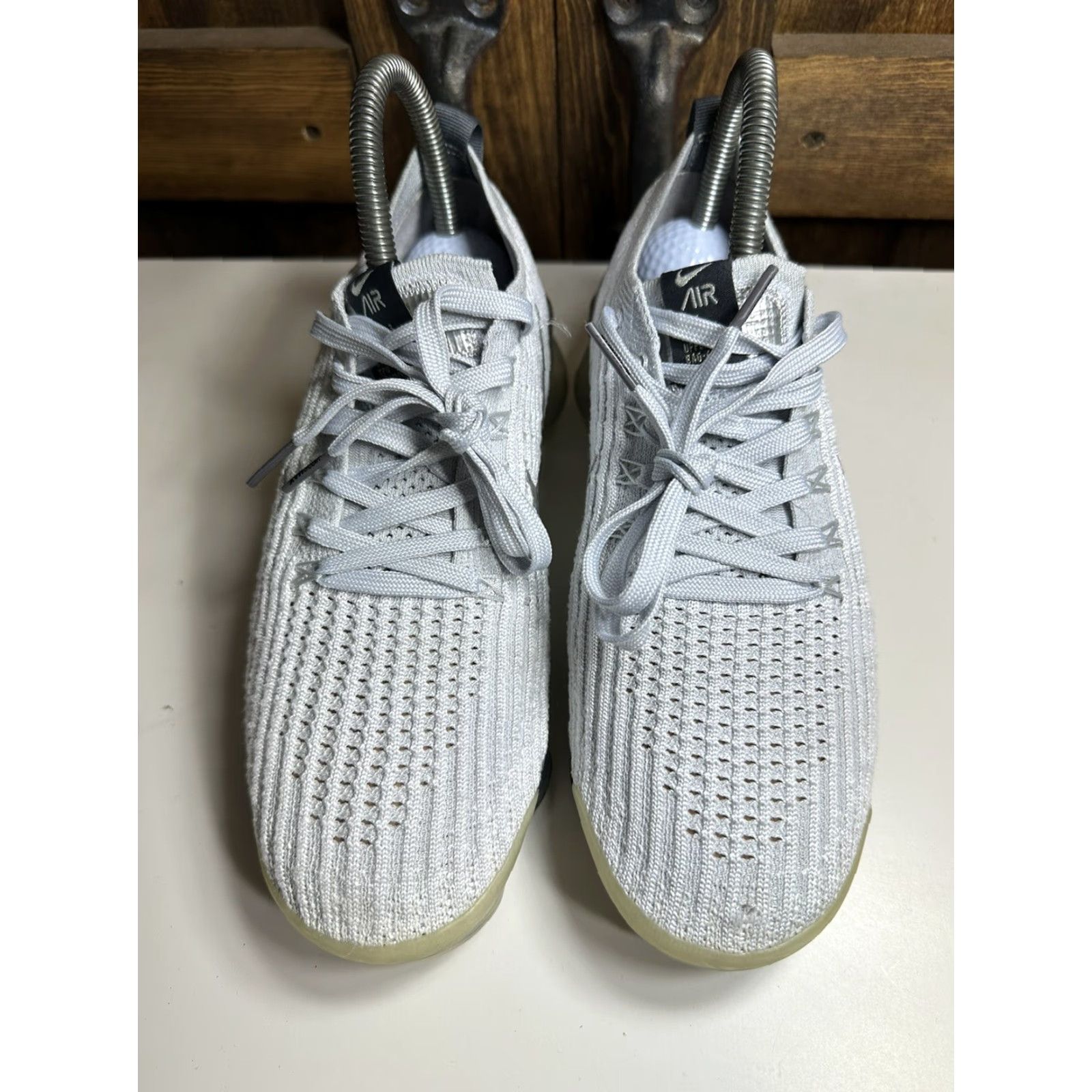Nike VINTAGE Nike Air VaporMax Flyknit 3 Pure Platinum 2019 Sneaker Women Size 7.5 White AJ6910-100 Womens Size ONE SIZE - 3 Thumbnail