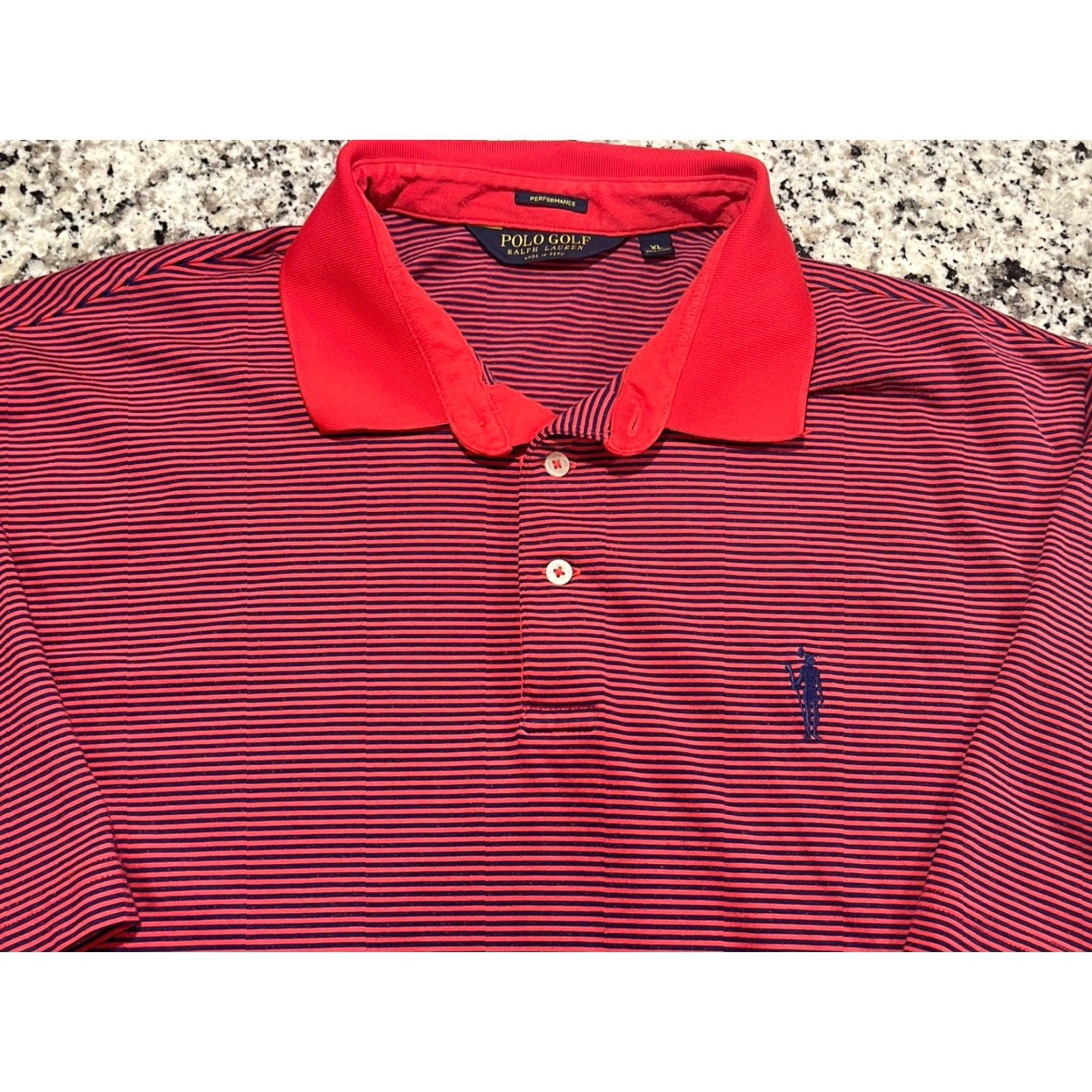 Ralph Lauren Ralph Lauren Performance Polo Shirt XL Men’s Red Blue Striped S/S Size US XL / EU 56 / 4 - 3 Thumbnail