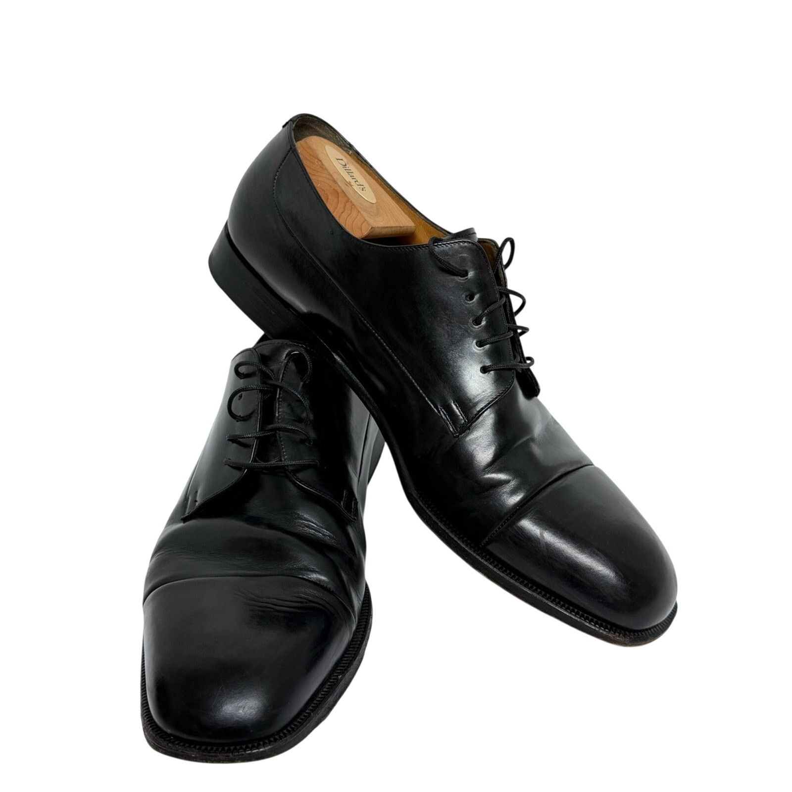 Santoni Santoni Classico Cap Toe Oxford Shoes Mens Pebble Leather Size US 13 / EU 46 - 2 Thumbnail