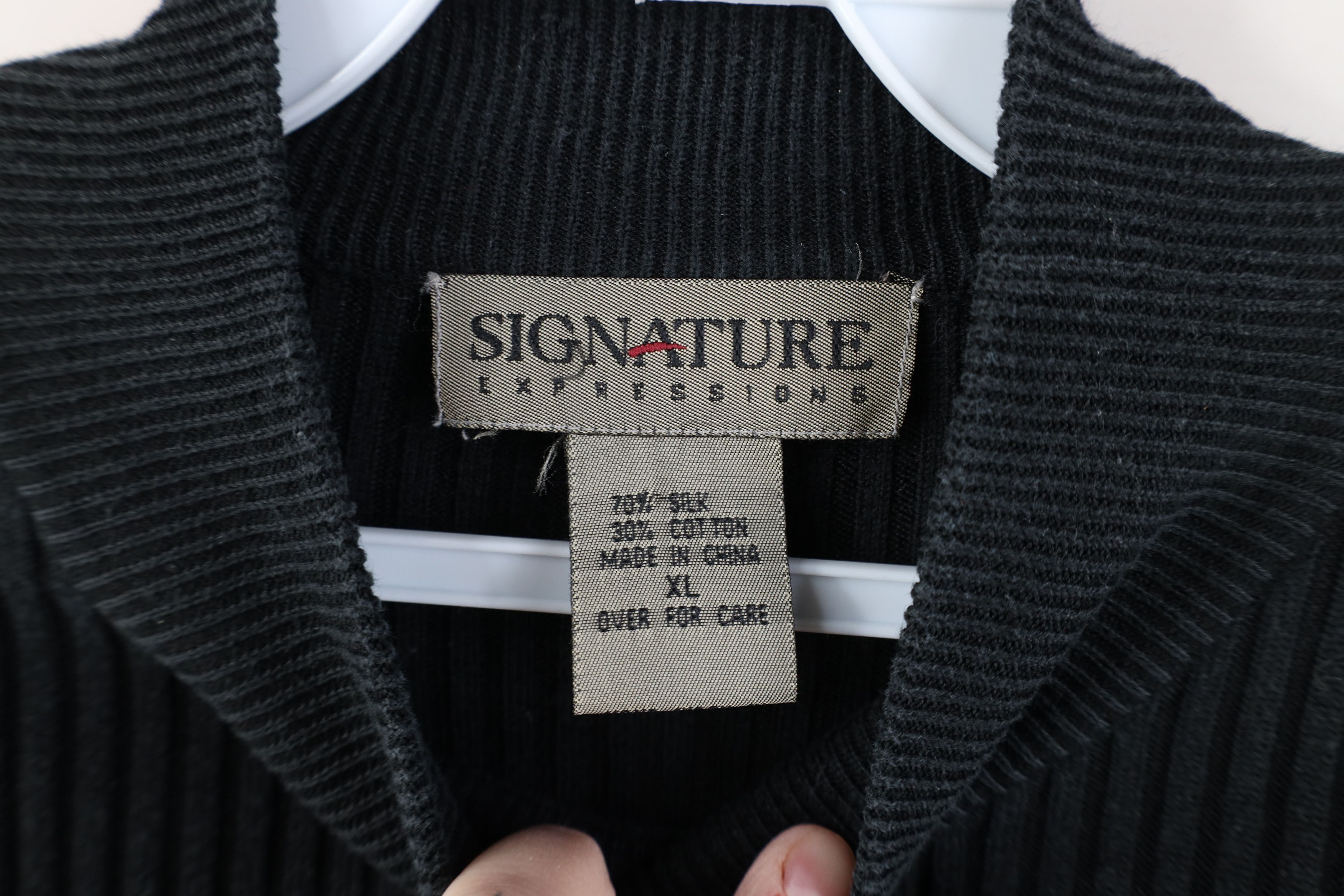 Vintage Vintage 90s Y2K Babydoll Knit Stretch Mock Neck Sweater Size XL / US 12-14 / IT 48-50 - 6 Thumbnail