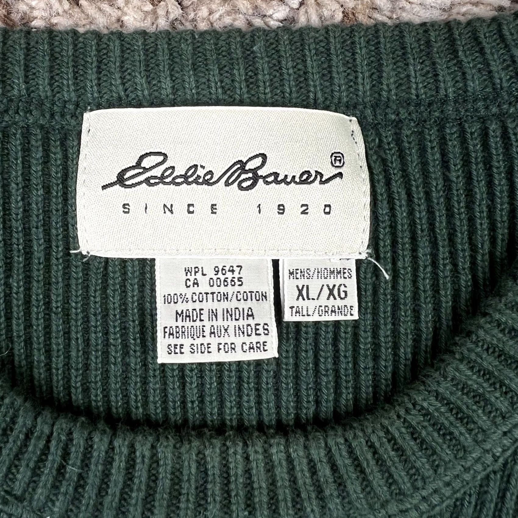 Eddie Bauer Vintage Eddie Bauer Heavyweight Knit 100% Cotton Green Sweater Mens XL Size US XL / EU 56 / 4 - 2 Thumbnail